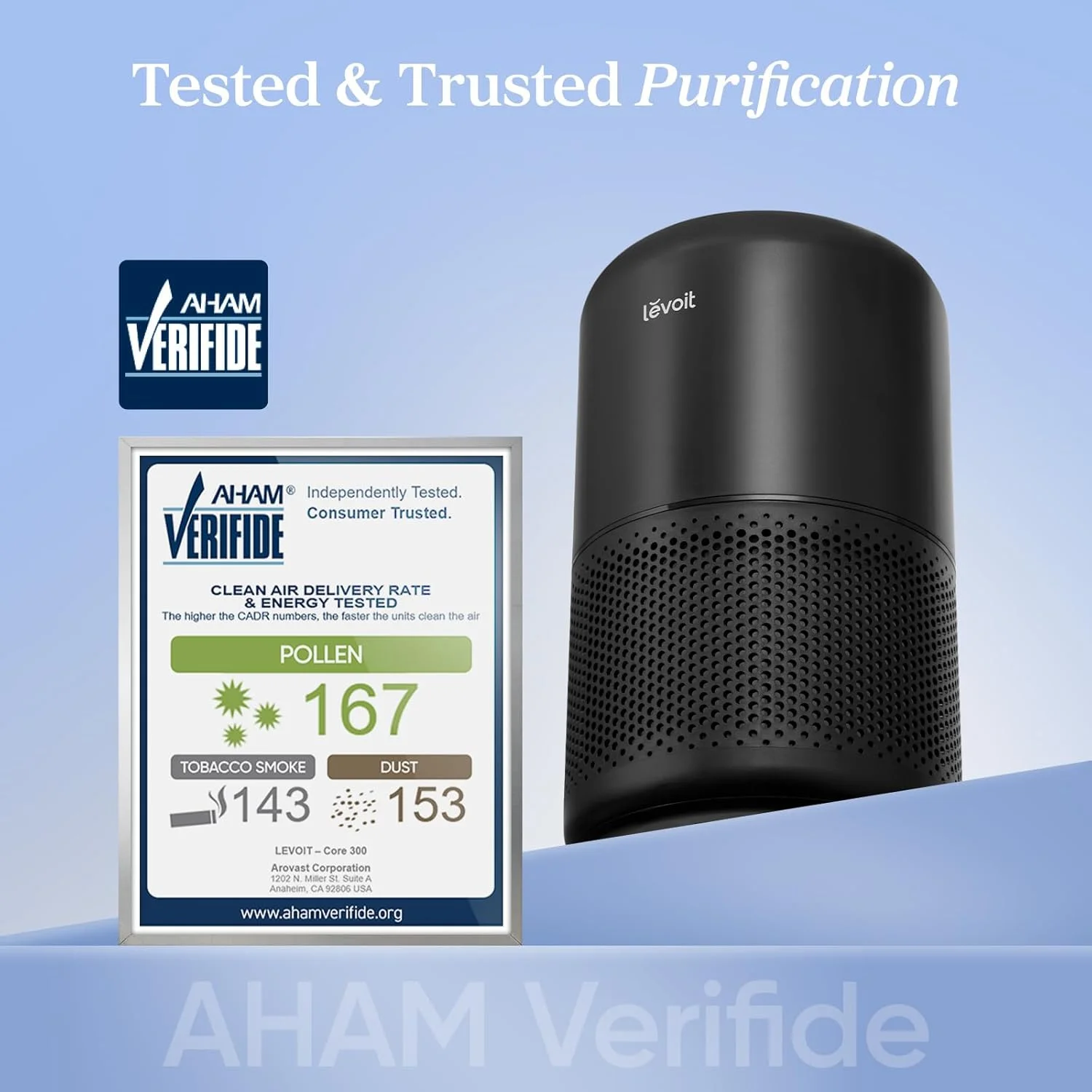 دستگاه تصفیه هوا LEVOIT برای آلرژی و موی حیوانات خانگی مناسب اتاق خواب، پوشش دهی تا 100 متر مربع با موتور 56 واتی، دارای فیلتر 3 در 1 با حالت خواب، حذف گرد و غبار، دود و بو، Core300-P، مشکی