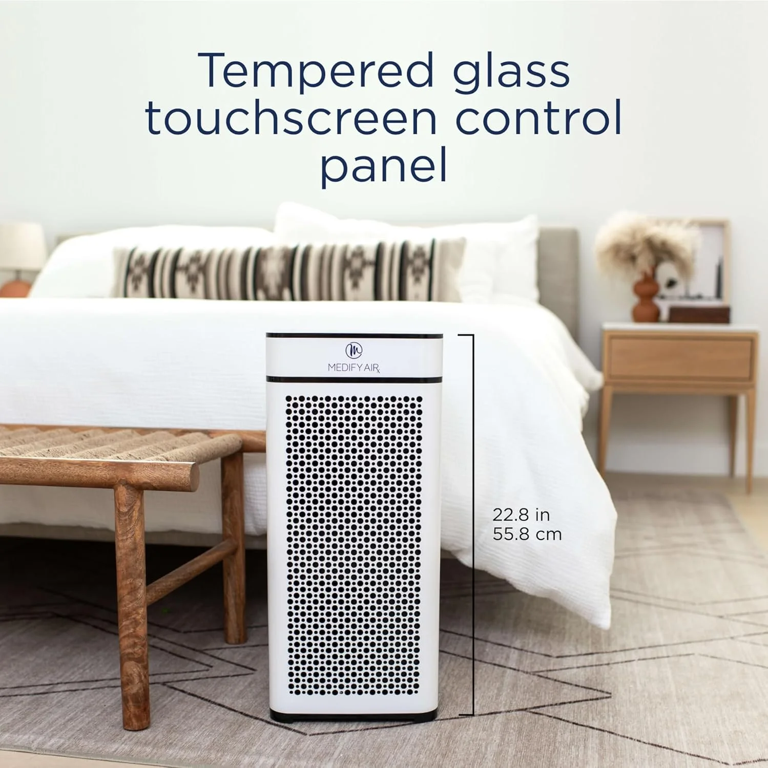 دستگاه تصفیه هوا مدیفای مدل MA-40 با فیلتر HEPA H13 | پوشش 166 متر مربع در 1 ساعت برای دود، آتش سوزی، بو، گرده، حیوانات خانگی | حذف ذرات تا 0.1 میکرون | سفید، تک عددی