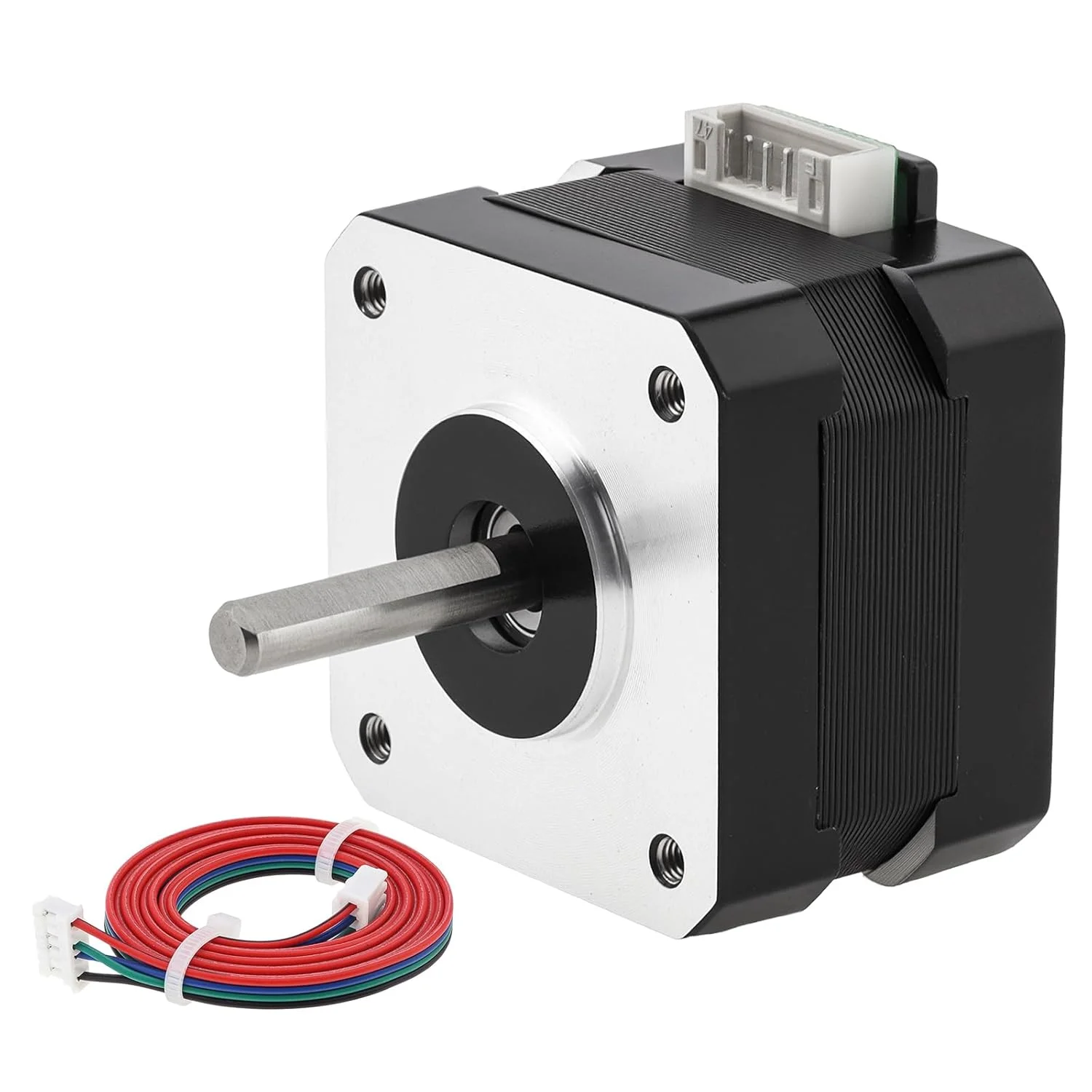 موتور پله ای Nema 17، 28 میلی متر، دو قطبی، 0.8 آمپر، 24N.cm (33oz.in)، 42، 2 فاز، 4 سیم، موتور پله ای دو قطبی 1.8 درجه برای CNC DIY چاپگر سه بعدی با کابل 1 متری و کانکتور