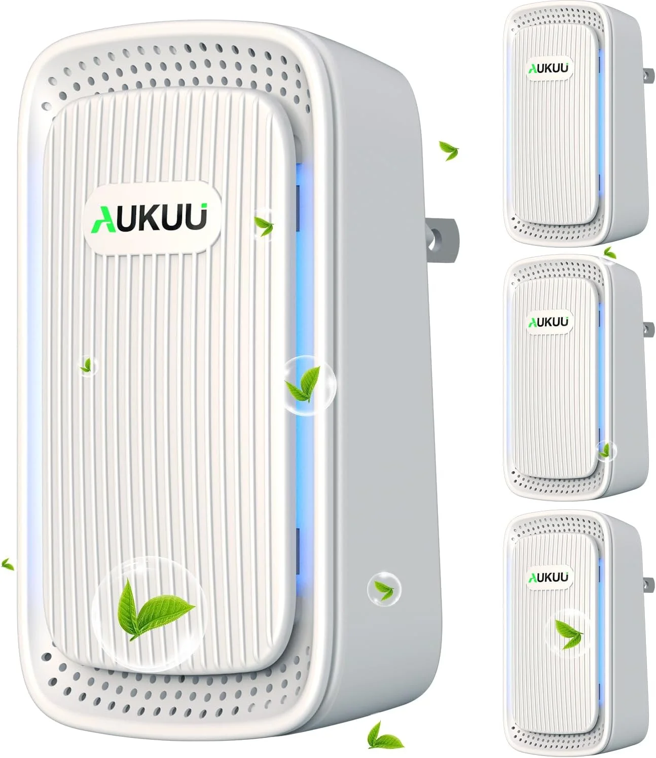 یونیزه کننده هوا (بسته 4 عددی) - تصفیه کننده هوای یون منفی پلاگین - خوشبو کننده هوای بی صدا برای خانه، اتاق خواب، دفتر، زیرزمین - تصفیه کننده هوای قابل حمل بو، دود، گرد و غبار، بوی حیوانات خانگی - مینی تمیز کننده هوا سفید