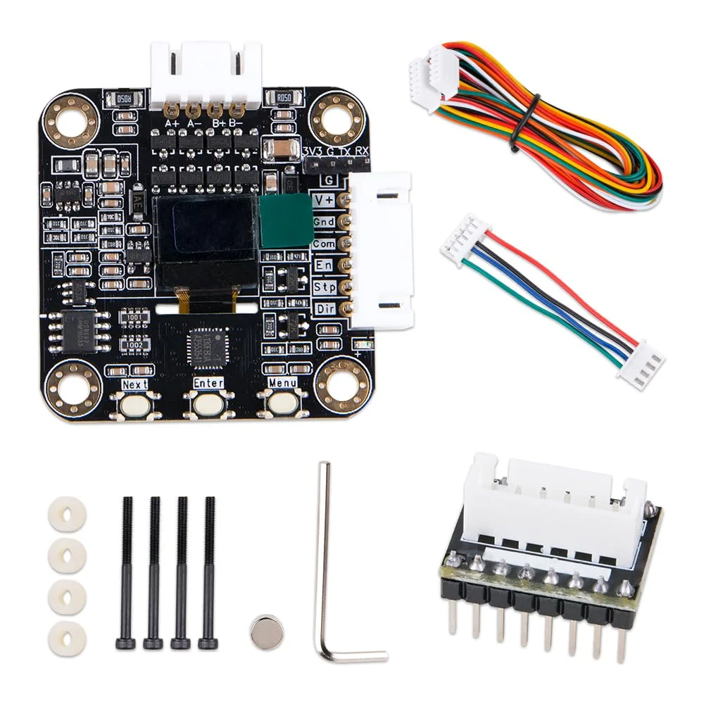 ZORZA یک ست درایور موتور پله‌ای حلقه بسته Nema17 فوق‌العاده بی‌صدا با نمایشگر OLED، پردازنده ARM 32 بیتی با عملکرد بالا برای قطعات پرینتر سه بعدی. درایور موتور تضمین می‌کند که هیچ پله‌ای از دست نرود. جایگزین PCBA مدل SERVO42C