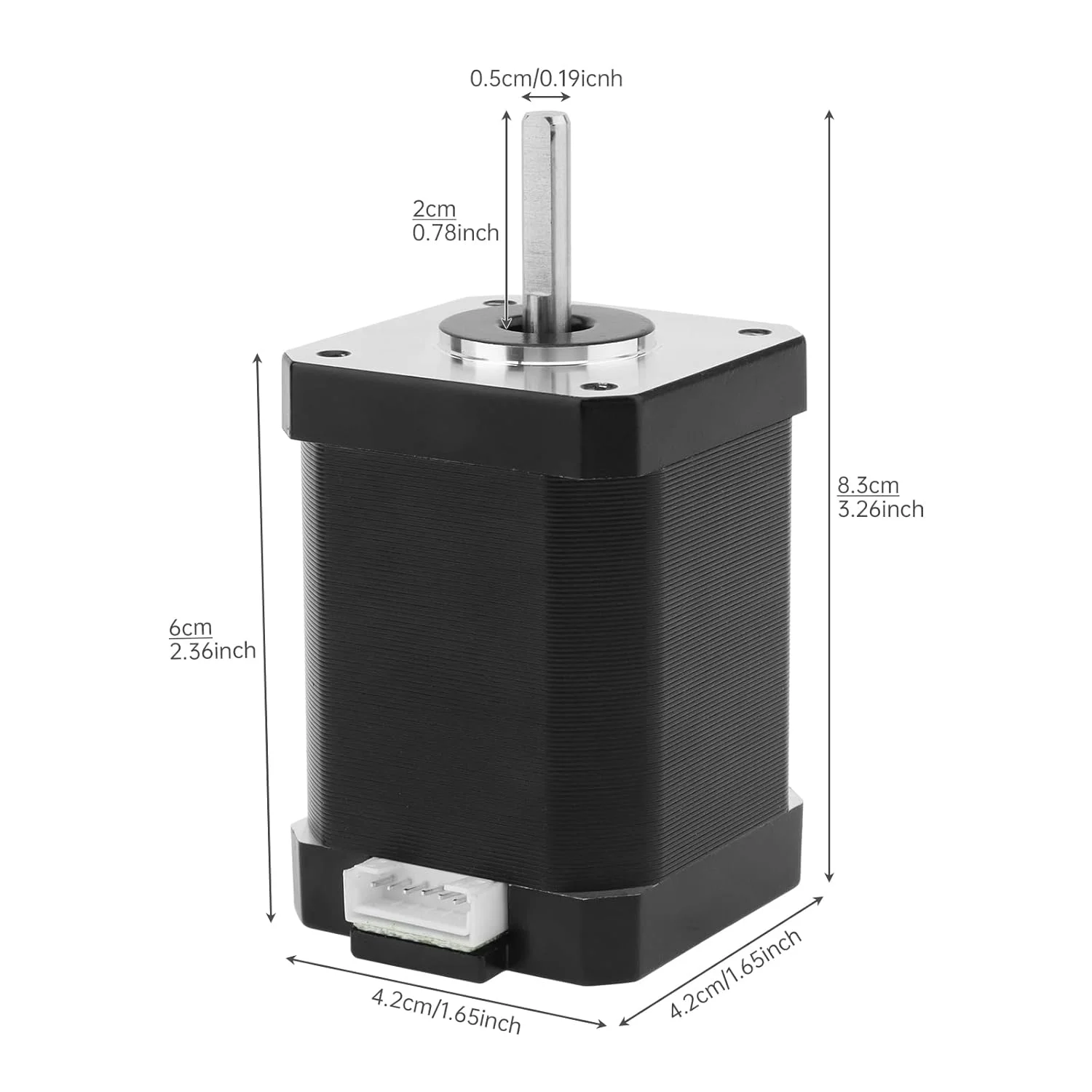 موتور پله ای Nema 17، 60 میلی متر، 42 دو قطبی، موتور DC، 1.7 آمپر، 70N.cm (99.13oz.in)، 2 فاز، 4 سیم، 1.8 درجه برای پرینتر سه بعدی CNC DIY با کابل 1 متری و کانکتور