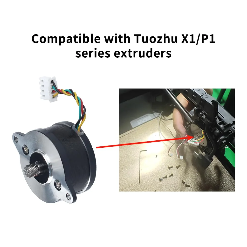 موتور پله ای گرد برای اکسترودر پرینتر سه بعدی Bambu Lab x1/x1c/p1p/p1s با زاویه پله 1.8 درجه