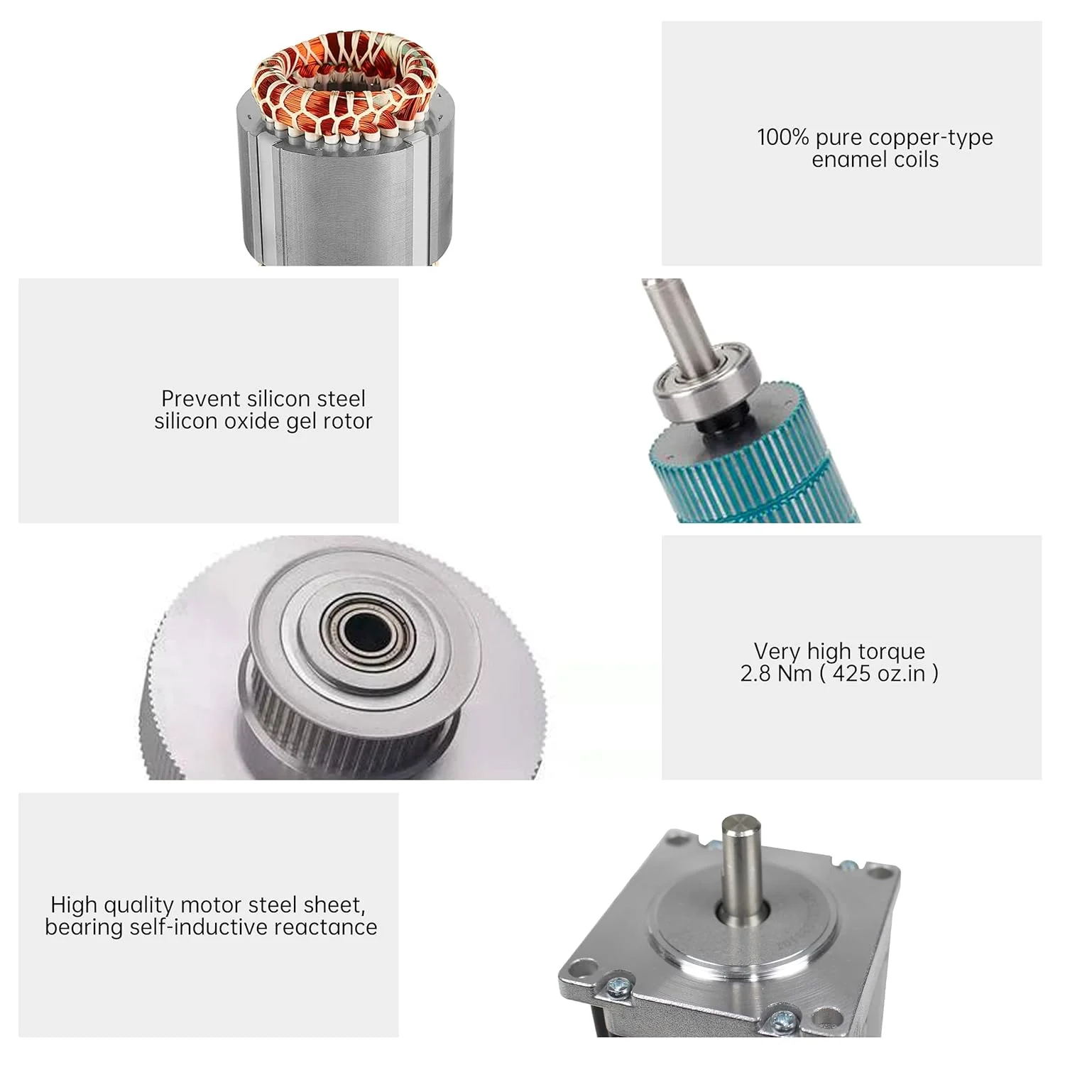 موتور پله ای دو شفت Nema17، 52 Ncm، 48 میلی متر 1.8 درجه، 1.8 آمپر برای پرینتر سه بعدی/ربات/دستگاه فرز CNC (17HS8401B)