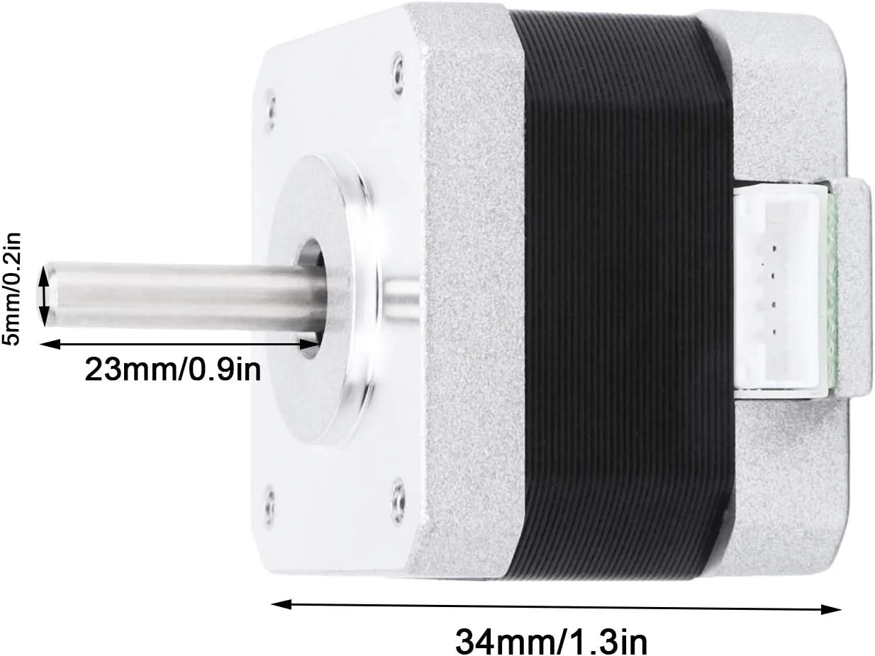 موتور پله ای 42، 1.8 درجه، 2 فاز، 1.2 آمپر، گشتاور 0.3 نیوتن متر، مناسب برای پرینتر سه بعدی و دستگاه حکاکی، ساخته شده از فولاد