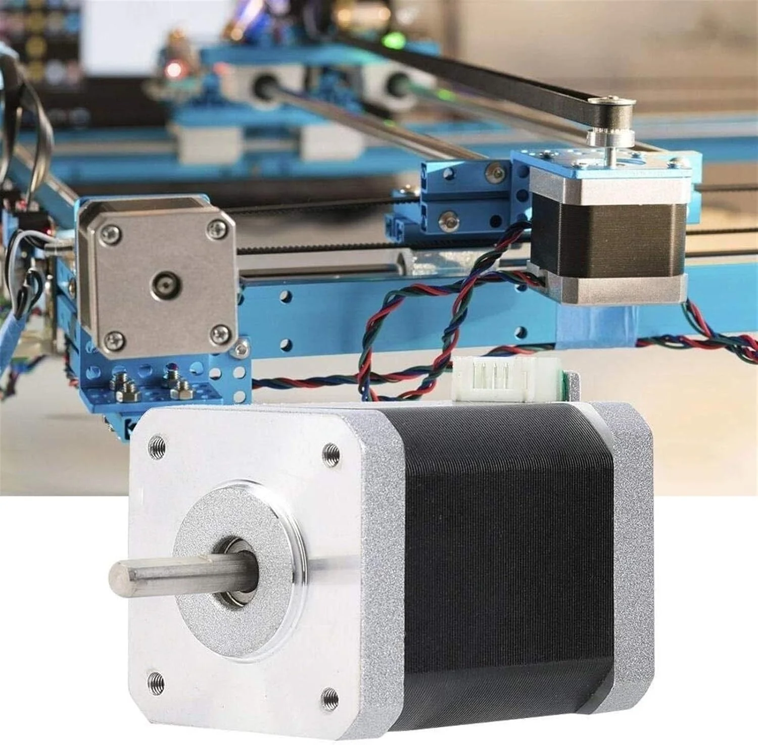 موتور پله‌ای دو قطبی Nema 17، موتور پله‌ای دو قطبی 1.8 درجه 700mN.m/99oz.in برای پرینتر سه بعدی DIY 60mm DC3.6V 1.5A