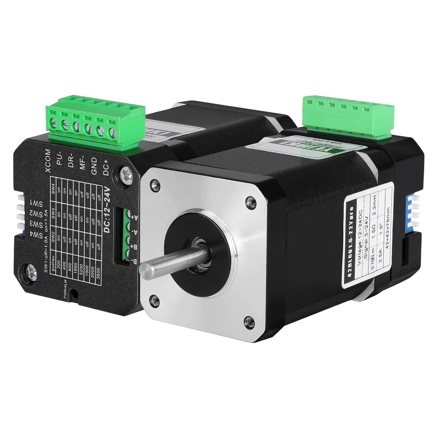 موتور پله ای Nema 17 با درایور پله ای یکپارچه 1.8 درجه 2 فاز گشتاور بالا 0.7 نیوتن متر دوقطبی 2.5 آمپر 1.5 اهم 76 میلی متر موتور پله ای 42 با کنترلر برای پرینتر سه بعدی ربات DIY دستگاه CNC