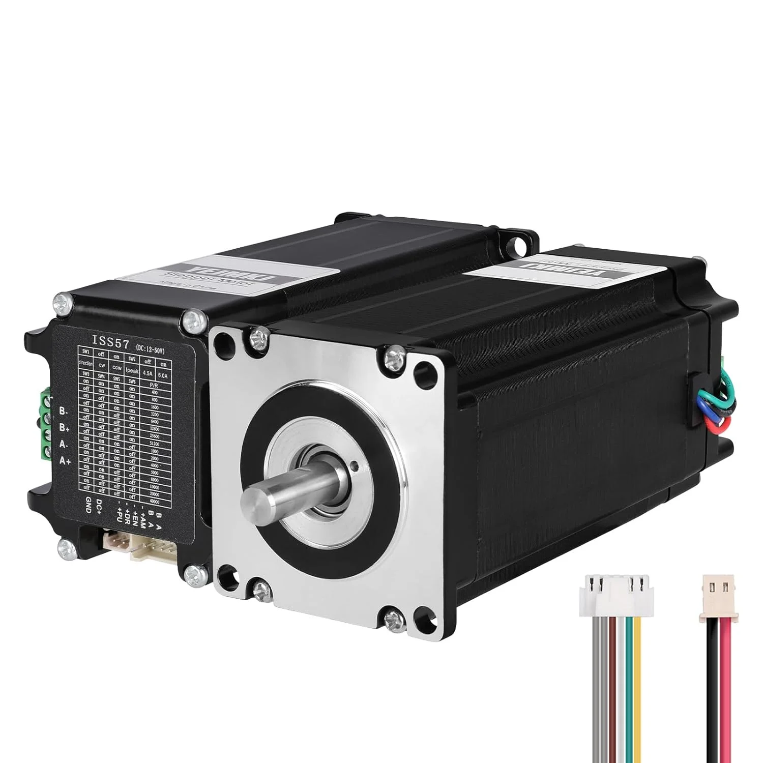 موتور پله‌ای حلقه بسته Nema 23 با درایور یکپارچه حلقه بسته، 1.8 درجه، 2 فاز، 3 نیوتن‌متر (424.84 اونس-اینچ)، گشتاور بالا، دو قطبی 0.70Ω، 4.2 آمپر، کابل 129 میلی‌متری 0.3 متری برای دستگاه CNC فرز و تراش