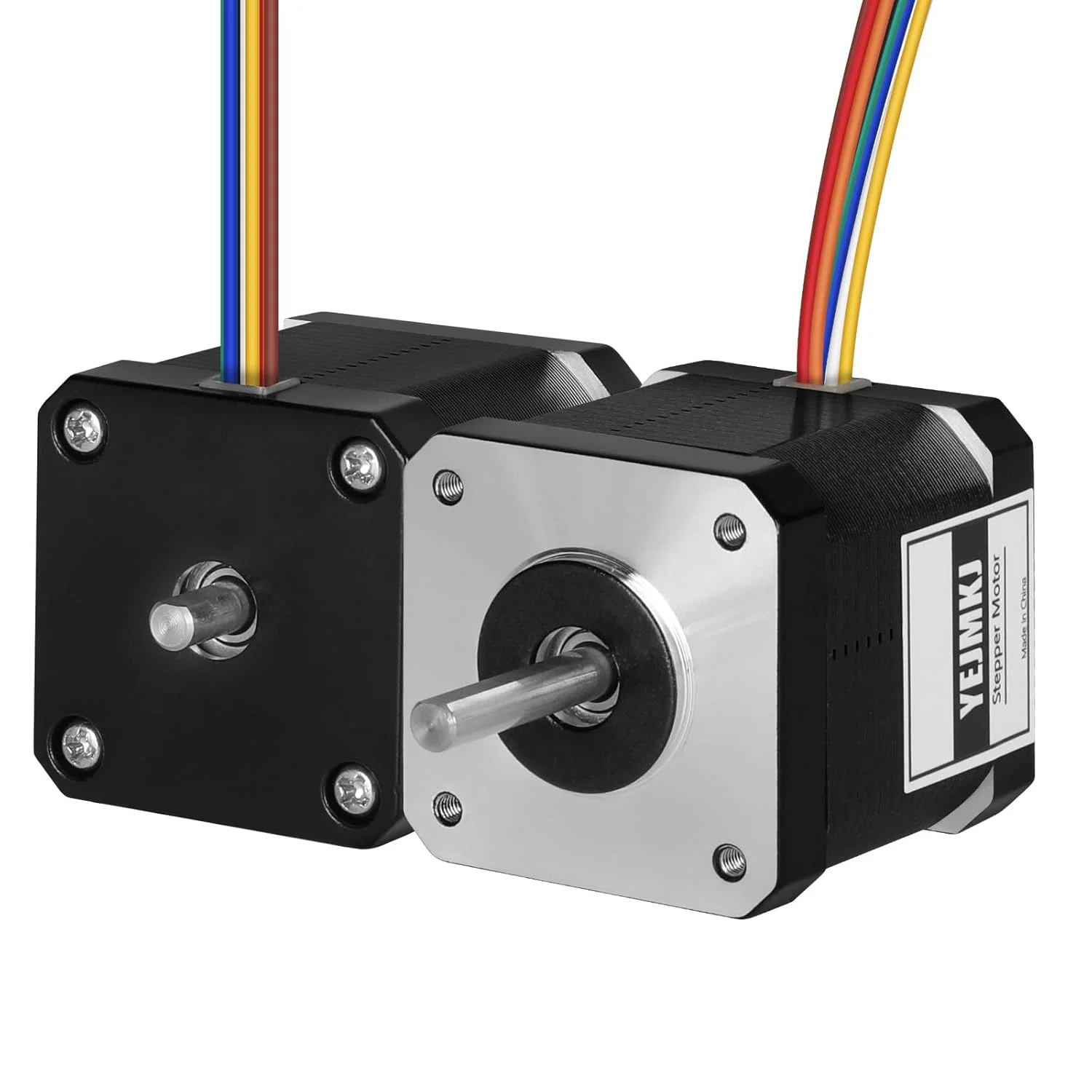 موتور پله ای Nema 17 دو شفت با گشتاور بالا، 2 فاز، 1.8 درجه، دو قطبی/تک قطبی، 1.3 آمپر، 2.2 اهم، 47 میلی متر، 8 سیم، دو شفت φ5 میلی متر، موتور 42 مرحله ای با کابل 1 متری برای پرینتر سه بعدی، ربات DIY و دستگاه CNC