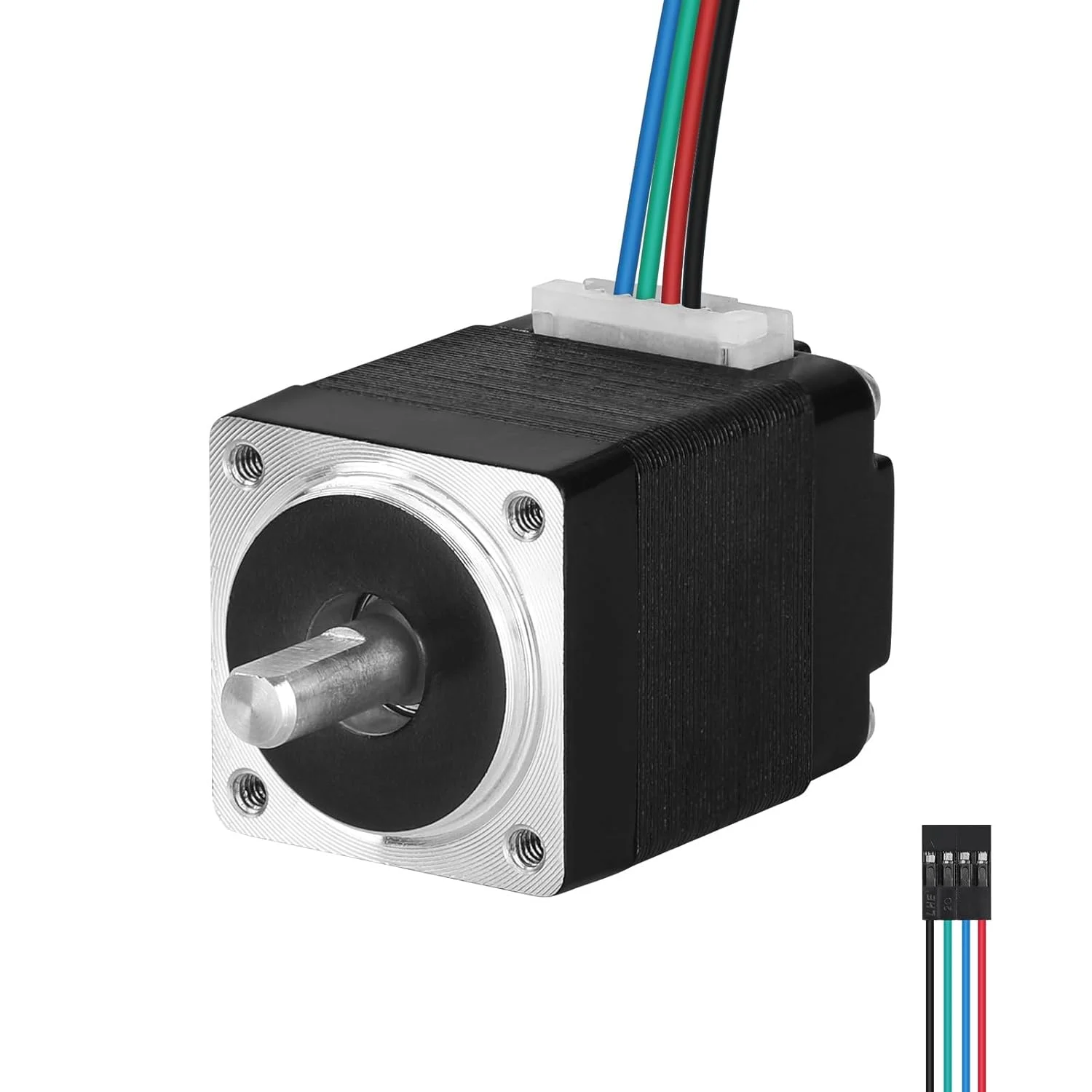 موتور پله‌ای Nema 8، دو فاز، ۱.۸ درجه، ۱.۲ نیوتن‌سانتی‌متر (۱.۷ اونس-اینچ)، گشتاور بالا، دو قطبی، ۲۵ میلی‌متر، ۰.۳ آمپر، ۲۱ اهم، ۴ سیم، شفت ۱۰ میلی‌متر، قطر ۴ میلی‌متر، کابل موتور پله‌ای مینی ۲۰، ۰.۵ متر برای پرینتر سه بعدی، ربات DIY، دستگاه CNC