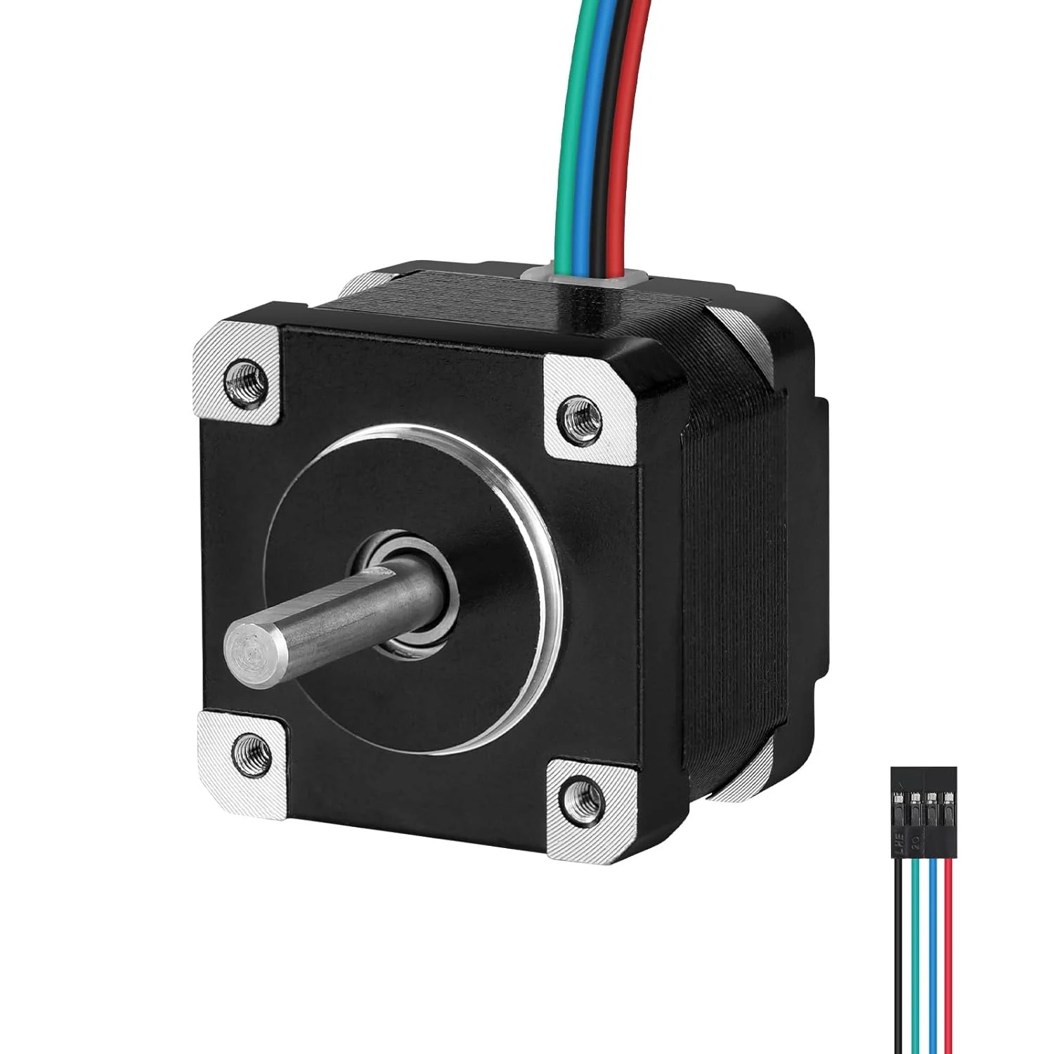 موتور پله ای Nema 14، 1.8 درجه، 2 فاز، گشتاور بالا 7Ncm (9.91oz·in)، دو قطبی 35x21mm، 0.6A، 3.7Ω، 4 سیم، شفت 20.5mm φ5mm، کابل موتور پله ای 35، 1 متری برای پرینتر سه بعدی، ربات DIY، دستگاه CNC