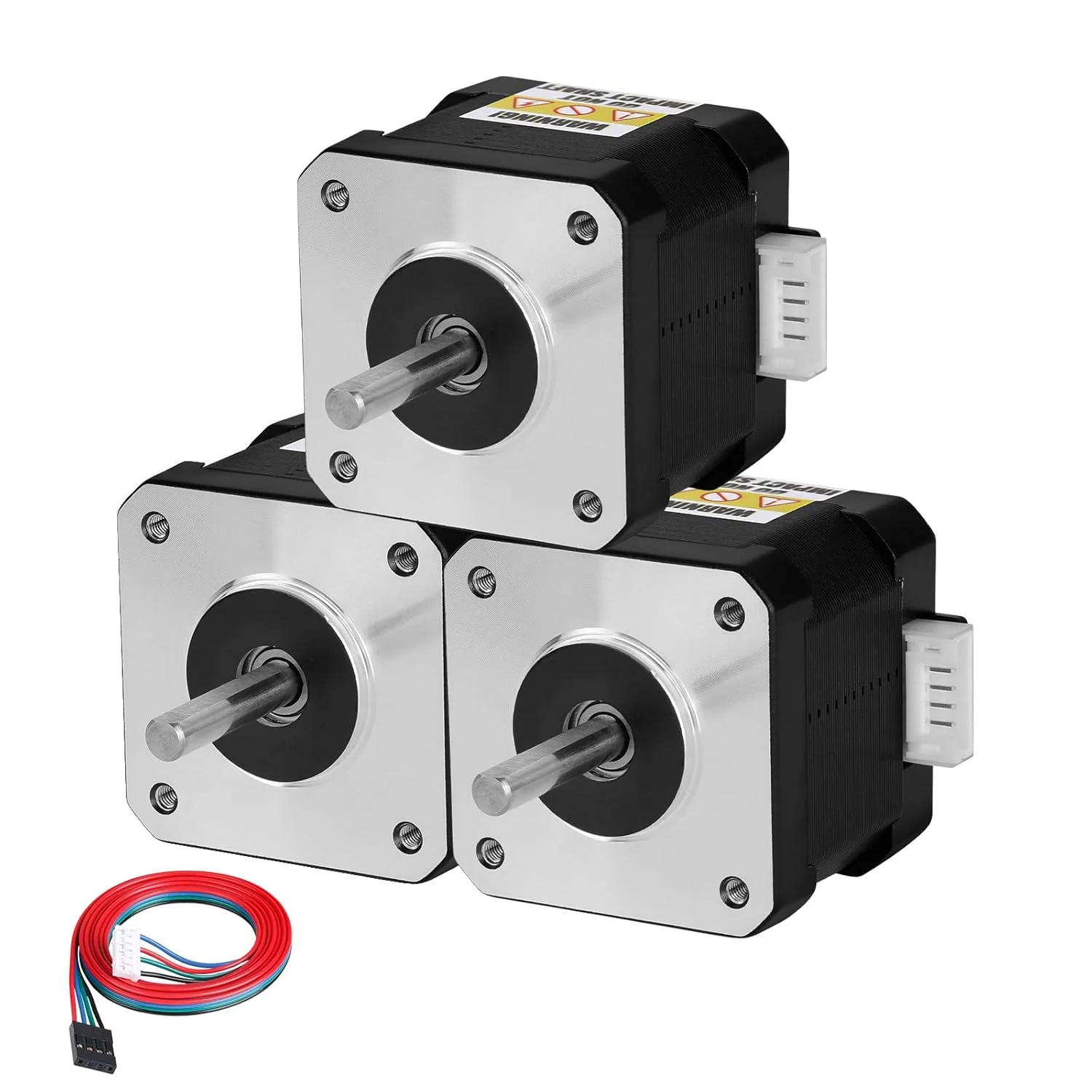 موتور پله ای Nema 17، 1.8 درجه، 2 فاز، گشتاور بالا 0.47Nm، دو قطبی 42x38mm، 1.7A، 1.7Ω، 4 سیم، شفت 24mm φ5mm، موتور پله ای 42 به همراه کابل 1 متری برای پرینتر سه بعدی، ربات DIY، دستگاه CNC (بسته 3 عددی)