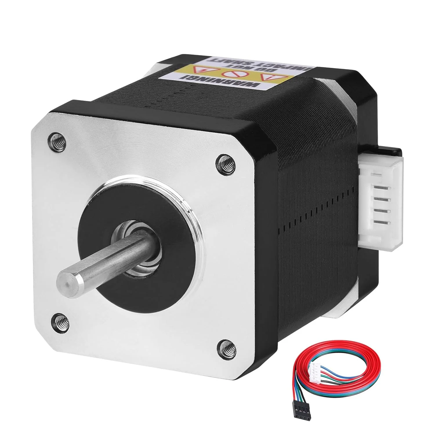 موتور پله ای 0.9° Nema 17، دو فاز، گشتاور بالا 0.42Nm (59.48oz·in)، دو قطبی 1.3A، 2.5Ω، 42x48mm، 4 سیم، شفت 24mm φ5mm، موتور پله ای 42 به همراه کابل 1 متری برای پرینتر سه بعدی، ربات DIY، دستگاه CNC