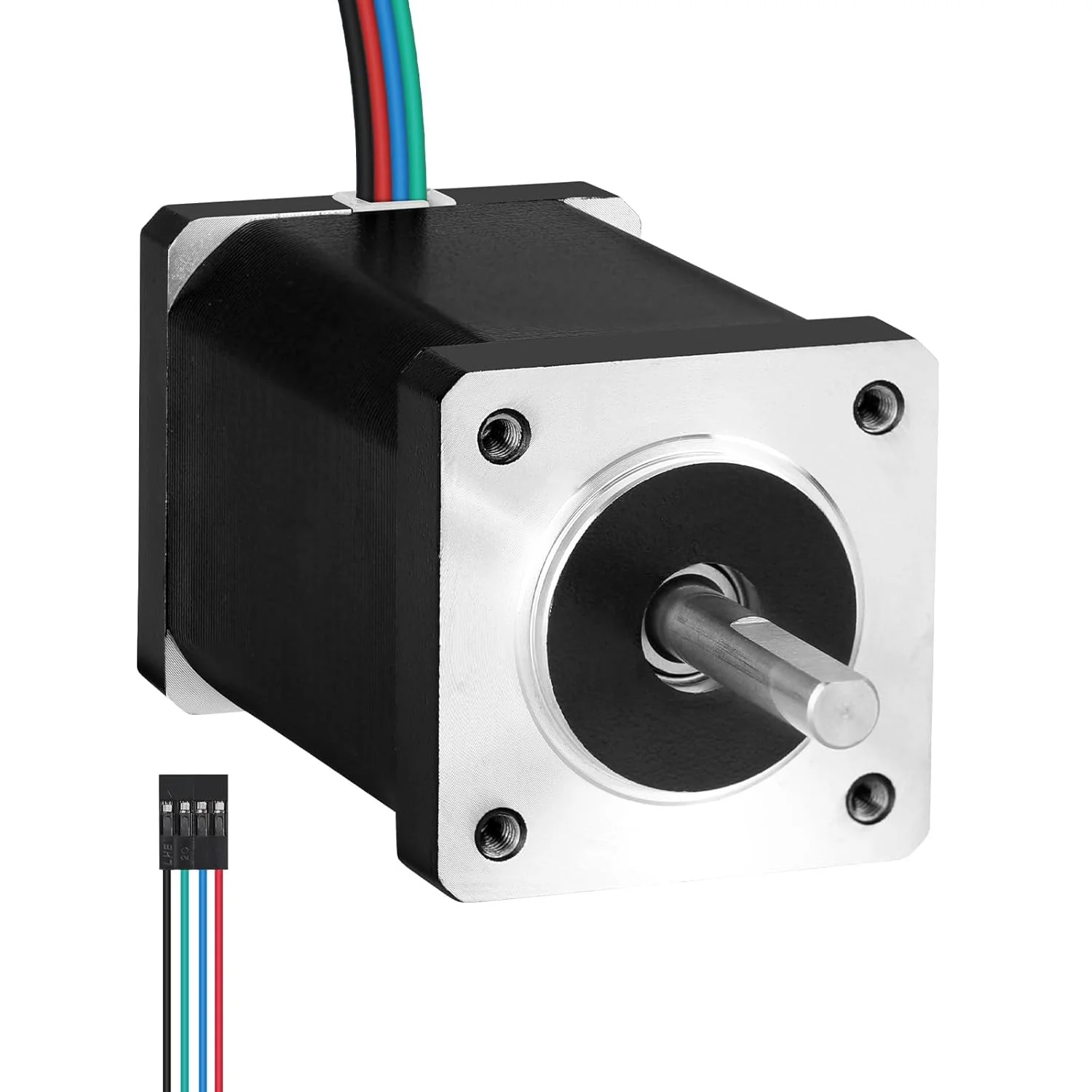 موتور پله ای Nema 14، 2 فاز، 1.8 درجه، 35Ncm (49.56oz·in)، گشتاور بالا، دو قطبی، 53mm، 2.7Ω، 1.2A، 4 سیم، شفت 24mm φ5mm، کابل موتور پله ای 35، 1 متری برای پرینتر سه بعدی، ربات DIY، دستگاه CNC