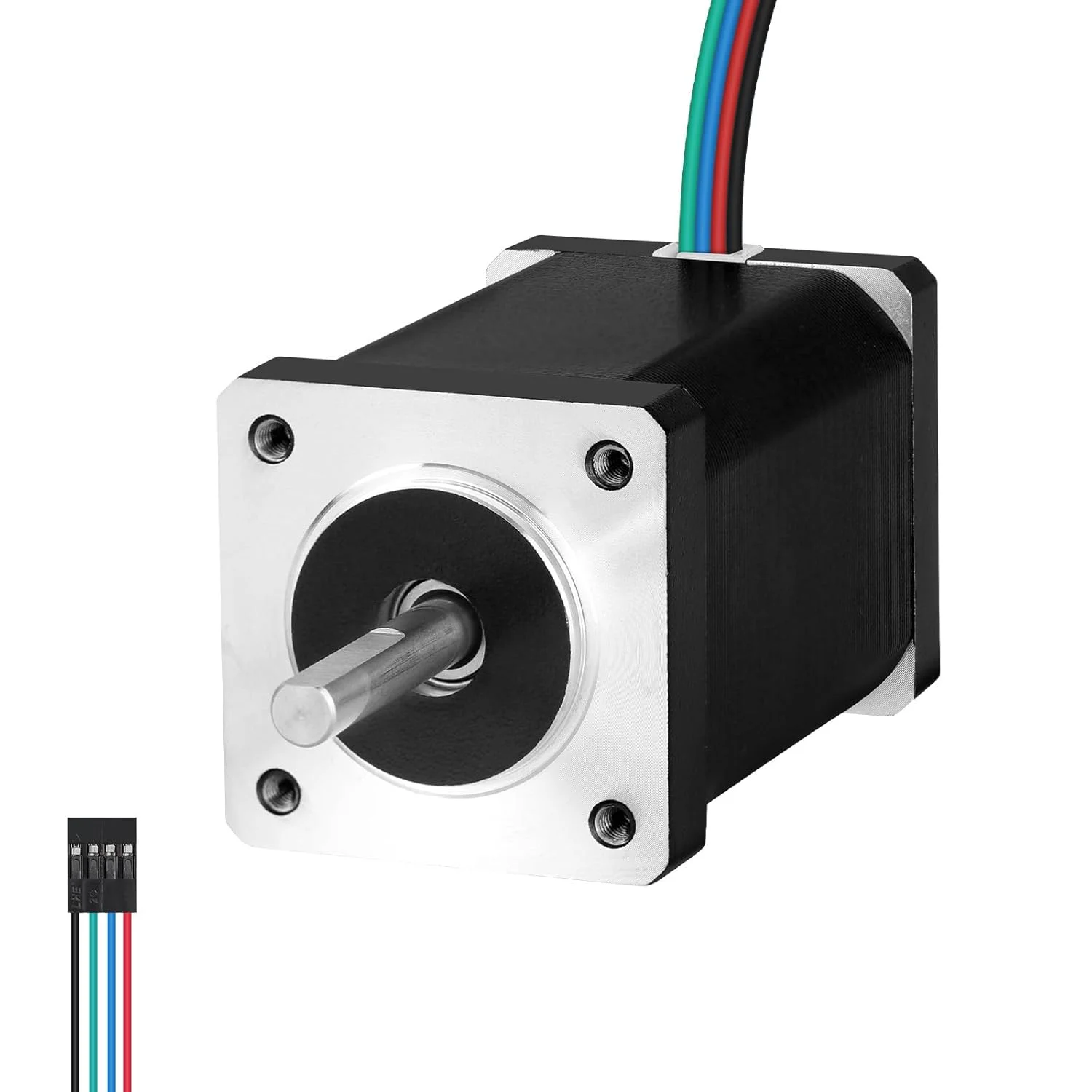 موتور پله‌ای Nema 14، دو فاز، ۱.۸ درجه، ۴۱Ncm (۵۸.۰۶oz·in)، گشتاور بالا، دو قطبی، ۵۹mm، ۱.۲A، ۳.۵Ω، ۴ سیم، شفت ۲۴mm φ۵mm، موتور پله‌ای ۳۵ به همراه کابل ۱ متری برای پرینتر سه بعدی، ربات DIY، ماشین CNC