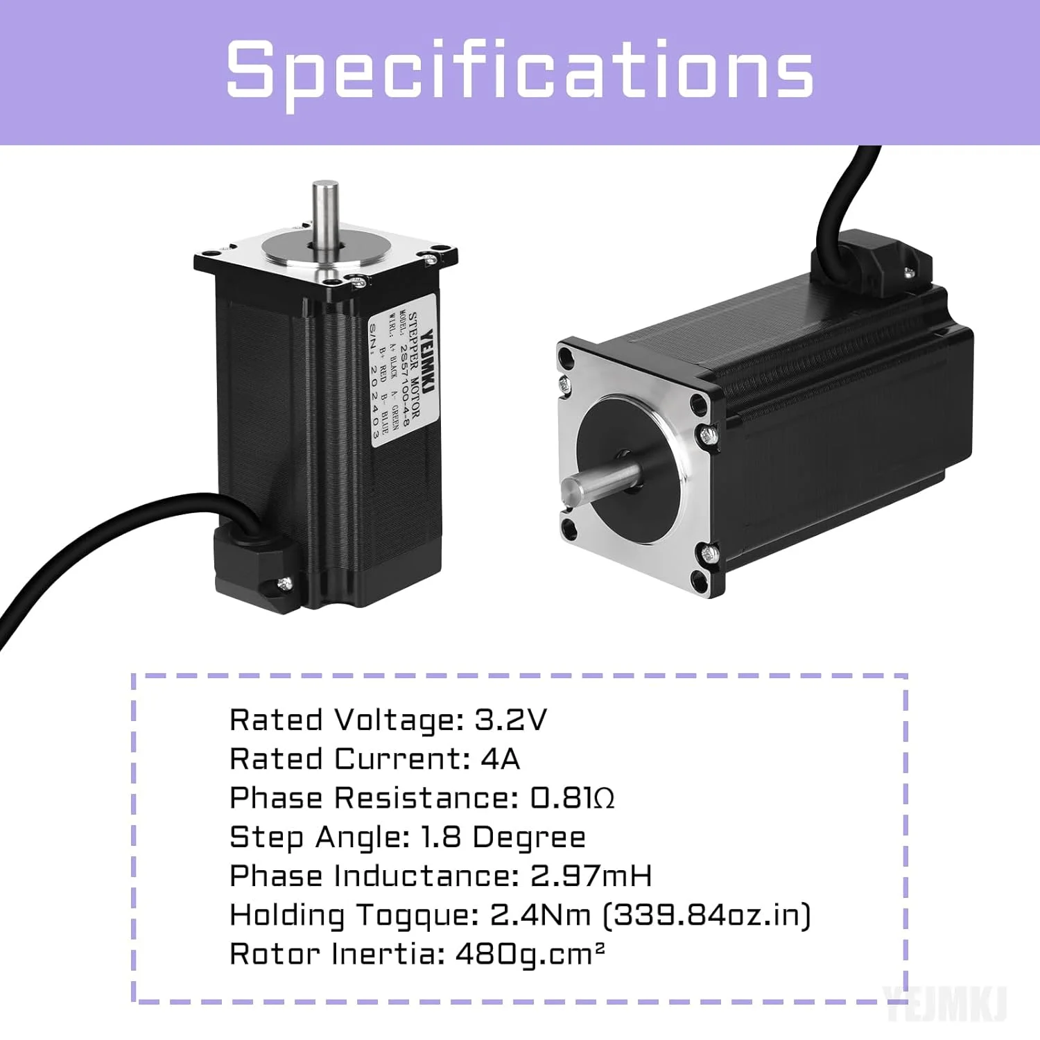 موتور پله ای Nema 23، 100 میلی متر، دو قطبی، 4 آمپر، 2.4 نیوتن متر، 2 فاز، 4 سیم، گشتاور بالا Nema23 57، موتور 1.8 درجه برای پرینتر سه بعدی، روتر CNC، دستگاه حکاکی، 5.7x5.7x10 سانتی متر (3 عدد) موتور پله ای Nema 23، 100 میلی متر، دو قطبی، 4 آمپر، 2.4 نیوتن متر، 2 فاز، 4 سیم، گشتاور بالا Nema23 57، موتور 1.8 درجه برای پرینتر سه بعدی، روتر CNC، دستگاه حکاکی، 5.7x5.7x10 سانتی متر (3 عدد)
