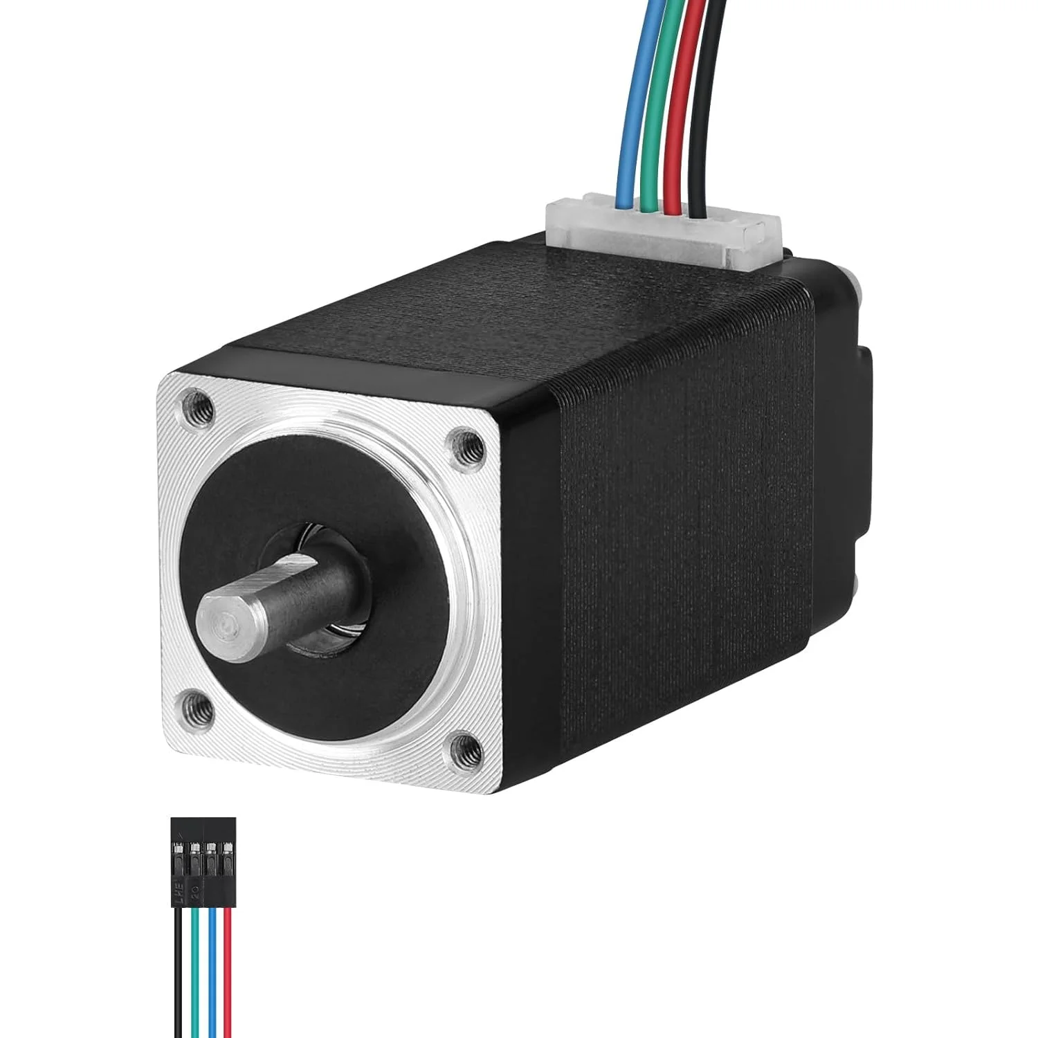 موتور پله‌ای Nema 8، دو فاز، ۱.۸ درجه، ۲.۸Ncm (۳.۹۷oz·in)، گشتاور بالا، دو قطبی، ۴۰mm، ۱۱Ω، ۰.۵A، ۴ سیم، شفت ۱۰mm φ۴mm، کابل موتور پله‌ای ۲۰ میکرو، ۰.۵M برای پرینتر سه بعدی، ربات DIY، دستگاه CNC