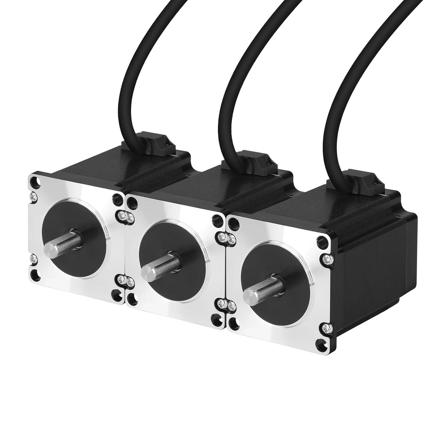 بسته 3 عددی موتور پله ای Nema 23، 1.8 درجه، 2 فاز، گشتاور بالا 2 نیوتن متر (283.22 اونس در اینچ)، دو قطبی 57x76 میلی متر، 4.2 آمپر، 0.6 اهم، 4 سیم، شفت 21 میلی متر φ8 میلی متر، کابل موتور پله ای 57 به طول 1 متر برای دستگاه CNC، تراش، پرینتر سه بعدی و ربات DIY