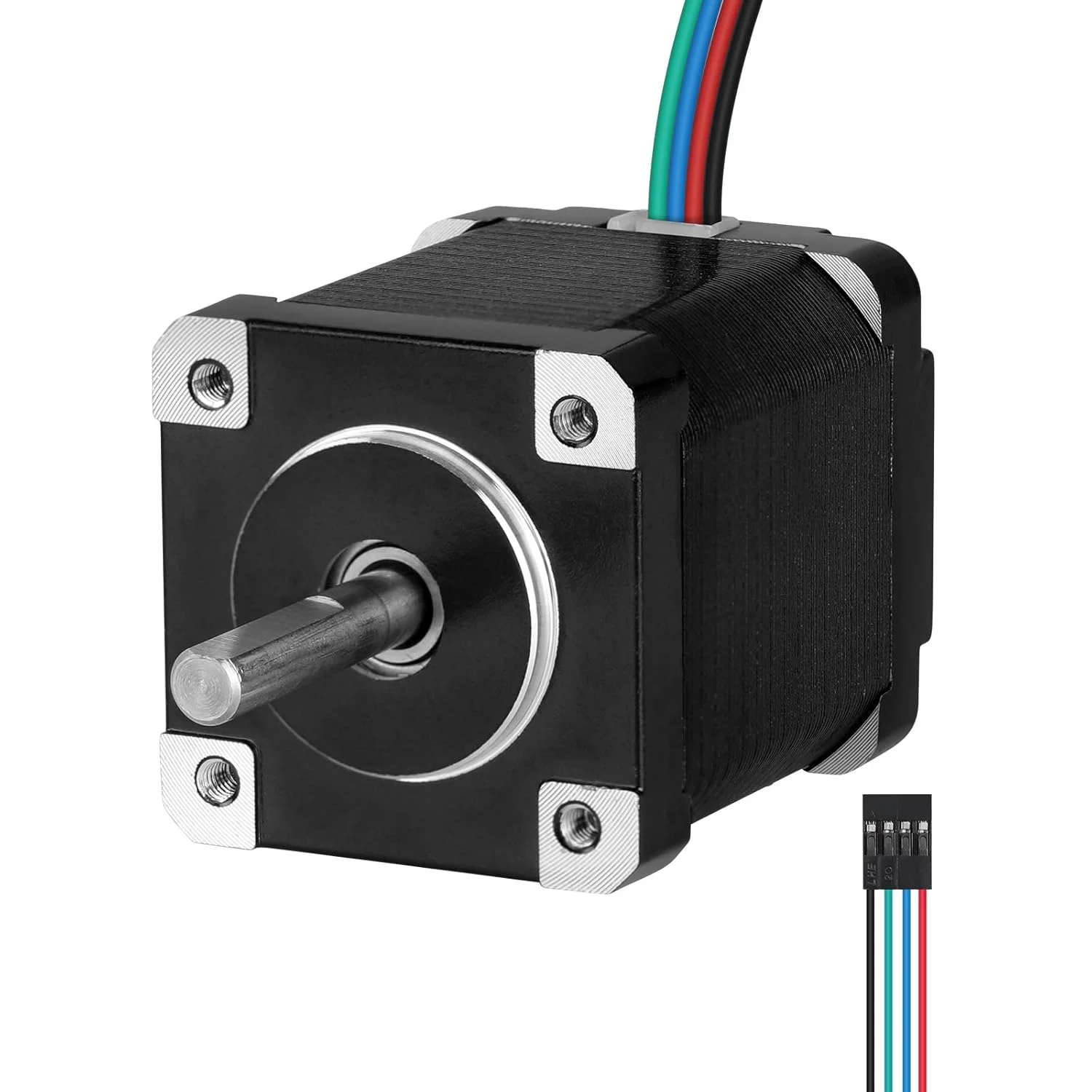 موتور پله ای Nema 14، 1.8 درجه، 2 فاز، گشتاور بالا 28Ncm (39.65oz·in)، دو قطبی 35x44mm، 1.2A، 2.9Ω، 4 سیم، شفت 24mm φ5mm، موتور پله ای 35 به همراه کابل 1 متری برای پرینتر سه بعدی، ربات DIY، دستگاه CNC
