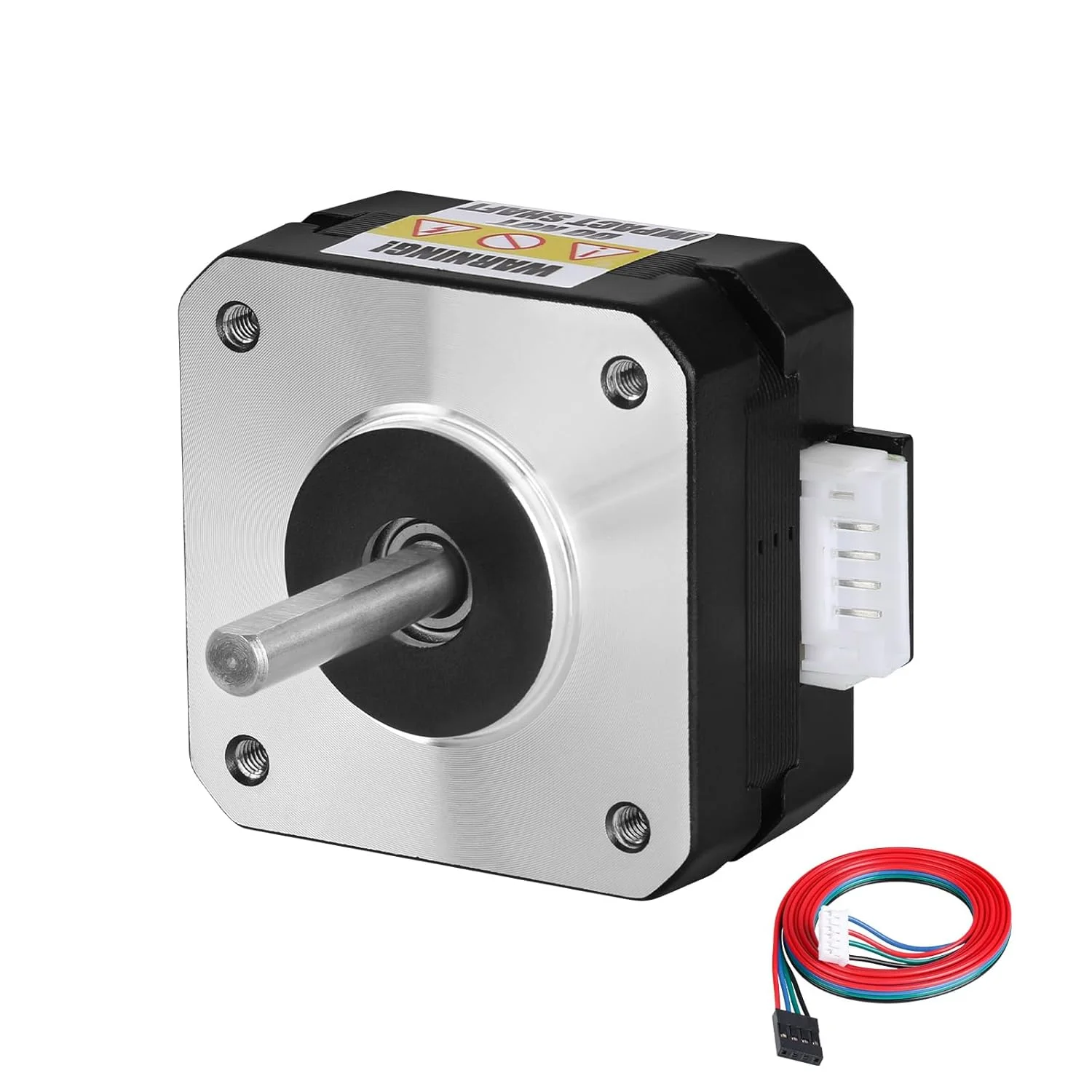 موتور پله ای Nema 17، 2 فاز، 1.8 درجه، 0.16 نیوتن متر (22.66 اونس در اینچ)، گشتاور بالا، دو قطبی، 23 میلی متر، 3.7 اهم، 0.8 آمپر، 4 سیم، شفت 24 میلی متر φ5 میلی متر 42، موتور پله ای پنکیکی، کابل 1 متری برای پرینتر سه بعدی، ربات DIY، دستگاه CNC