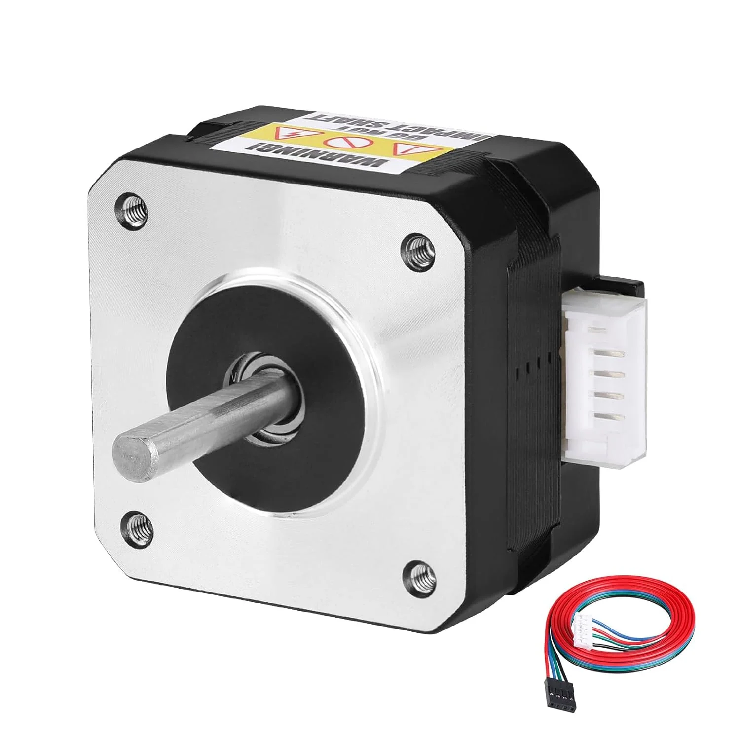 موتور پله ای 0.9 درجه Nema 17، دو فاز، گشتاور بالا 0.17 نیوتن متر، دو قطبی 3.6Ω 1.0A، بدنه 26 میلی متری، 4 سیم، شفت 17 میلی متری φ5mm، موتور پله ای 42 به همراه کابل 1 متری برای پرینتر سه بعدی، ربات DIY، دستگاه CNC