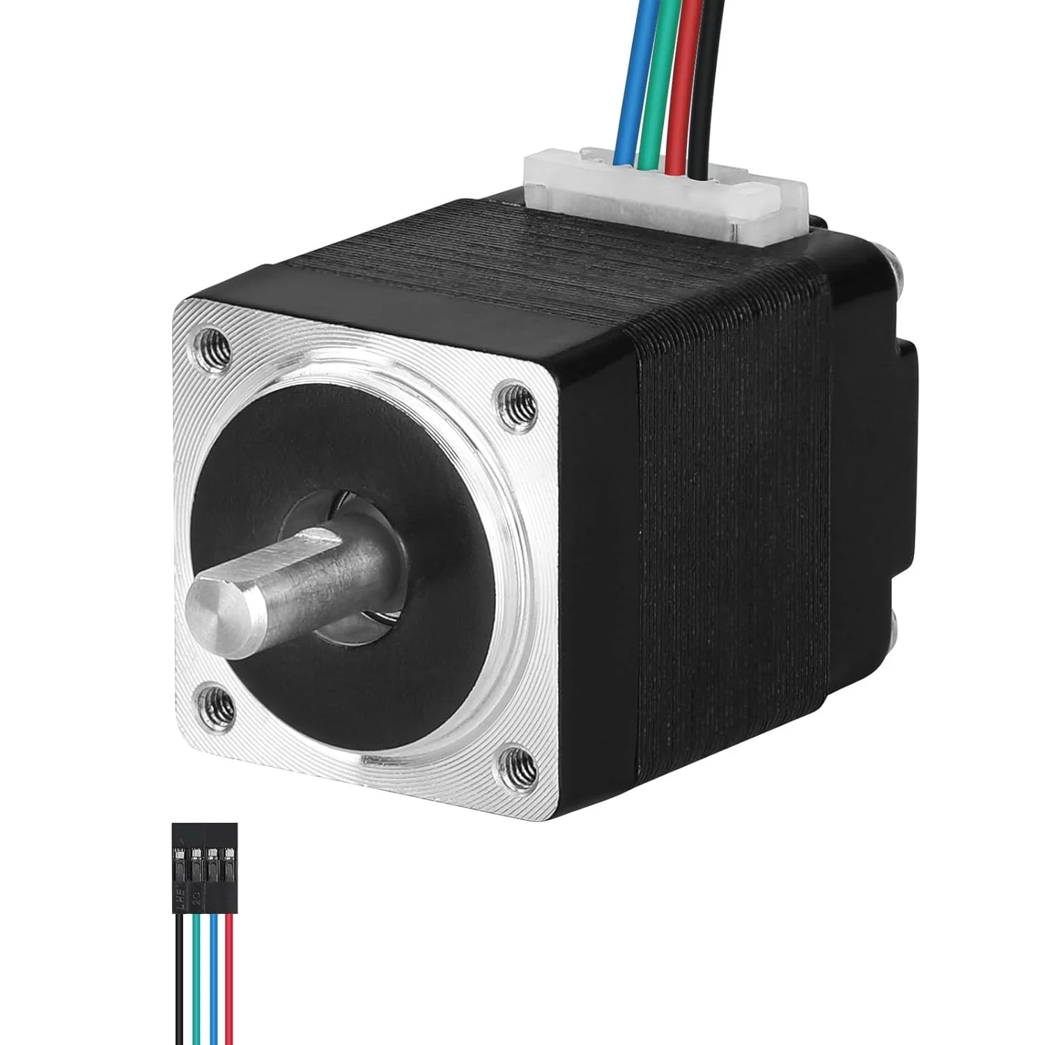 موتور پله‌ای Nema 8، 1.8 درجه، 2 فاز، گشتاور بالا 1.6Ncm (2.27oz·in)، دو قطبی 20x27mm، 0.4A، 13Ω، 4 سیم، شفت 10mm φ4mm، کوچکترین موتور پله‌ای 20، کابل 0.5 متری برای پرینتر سه بعدی، ربات DIY، دستگاه CNC