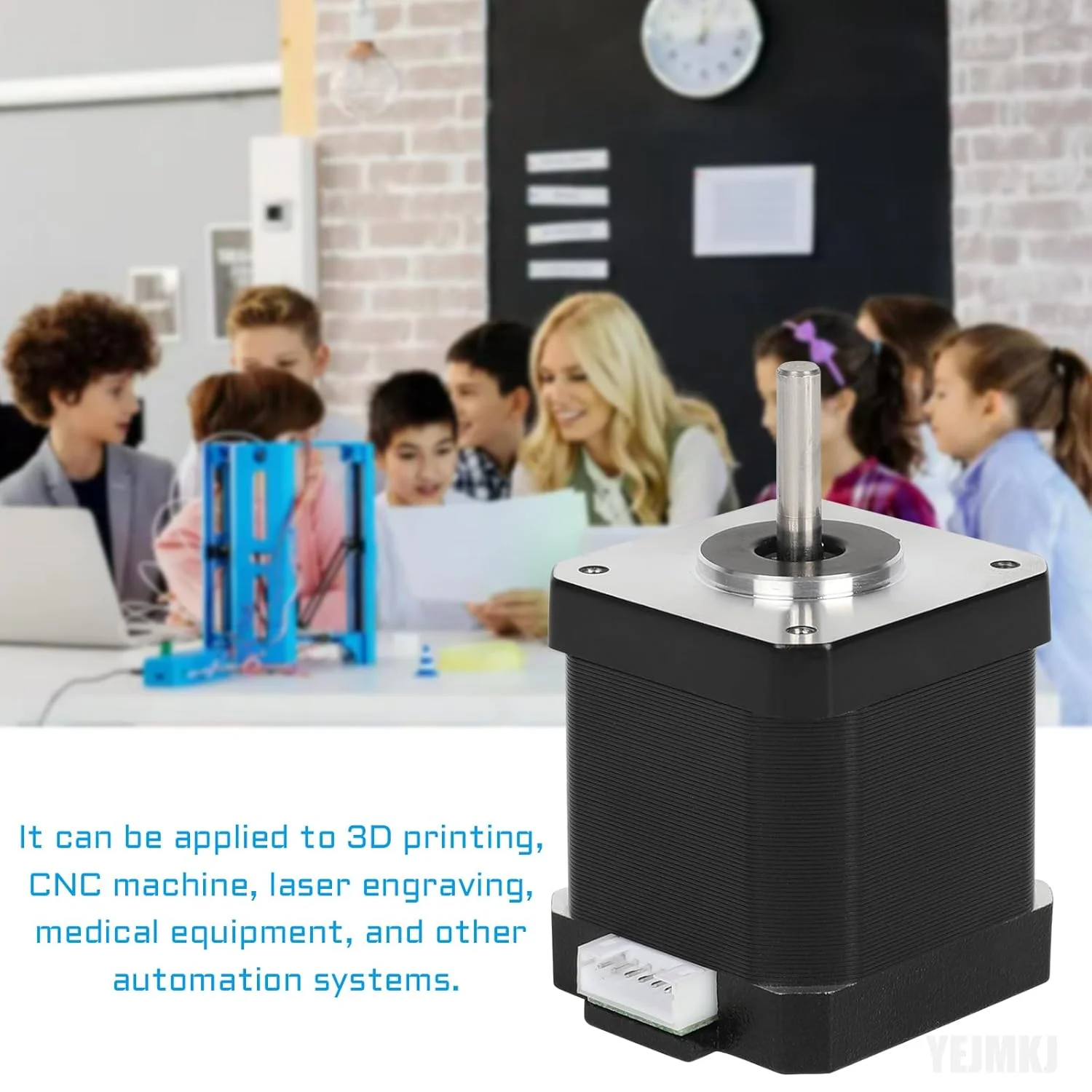 موتور پله ای Nema 17، 48 میلی متر، دو قطبی، 2 آمپر، 48Ncm (67.97oz.in)، موتور 42، موتور پله ای 2 فاز، 1.8 درجه، 4 سیم با کابل 1 متری و کانکتور برای CNC DIY پرینتر سه بعدی، 1.66x1.66x1.89 اینچ