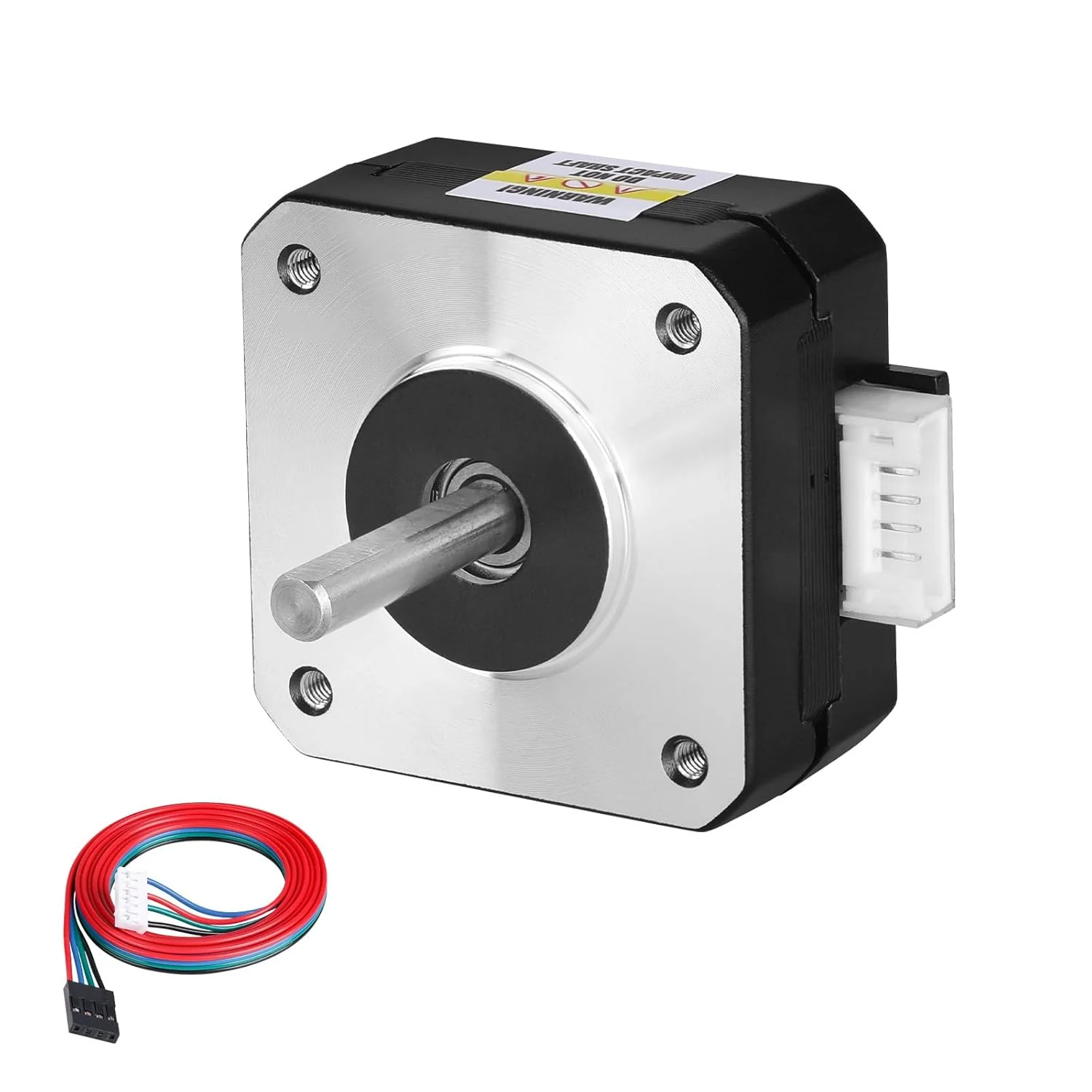 موتور پله‌ای Nema 17، 1.8 درجه، 2 فاز، گشتاور بالا 0.13 نیوتن‌متر، دو قطبی 42x21 میلی‌متر، 1.0 آمپر، 3.5 اهم، 4 سیم، شفت 24 میلی‌متر φ5 میلی‌متر، موتور پله‌ای پنکیکی 42، کابل 1 متری برای پرینتر سه بعدی، ربات DIY، دستگاه CNC