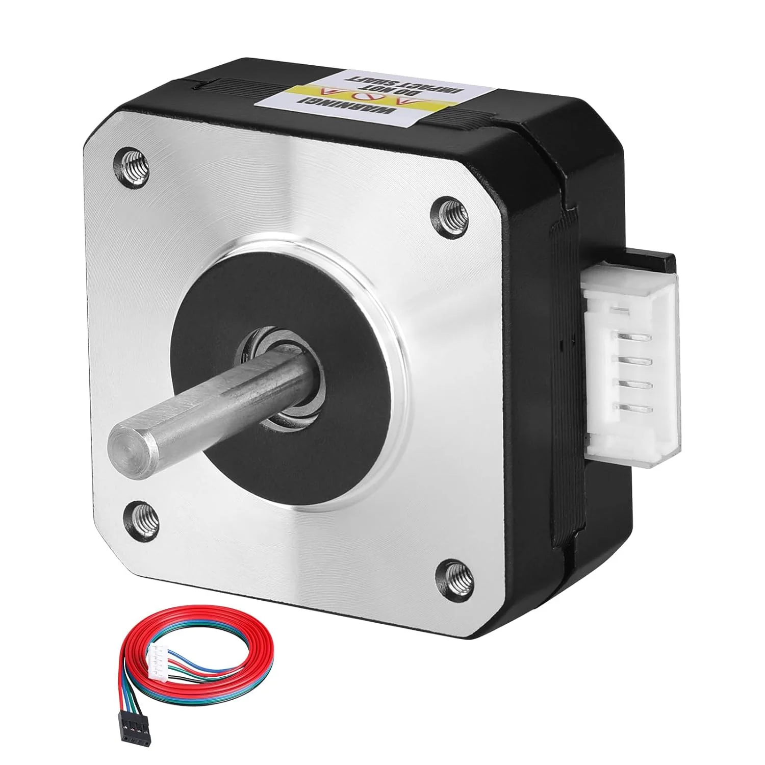 موتور پله ای 0.9 درجه Nema 17، 2 فاز، گشتاور بالا 0.09 نیوتن متر، دو قطبی 0.4 آمپر، 9.1 اهم، 42x21 میلی متر، 4 سیم، شفت 17 میلی متر φ5 میلی متر، کابل موتور پله ای 42 به طول 1 متر برای پرینتر سه بعدی، ربات DIY و دستگاه CNC