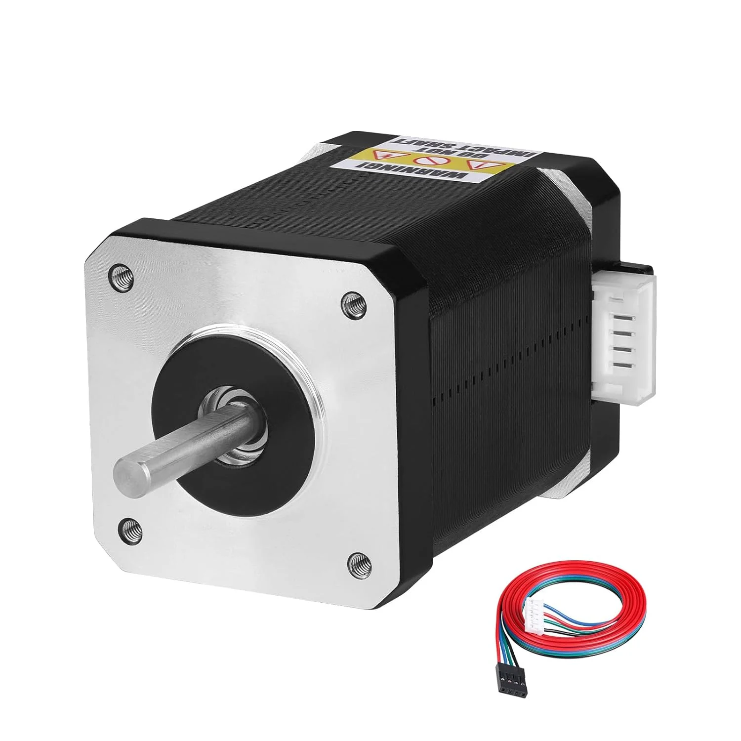 موتور پله ای Nema 17، 2 فاز، 1.8 درجه، 0.84 نیوتن متر (118.95 اونس در اینچ)، گشتاور بالا، دو قطبی 60 میلی متر، 2.3 آمپر، 1.1 اهم، 4 سیم، شفت 24 میلی متر φ5 میلی متر، کابل موتور پله ای 42، 1 متری برای پرینتر سه بعدی، ربات DIY، دستگاه CNC