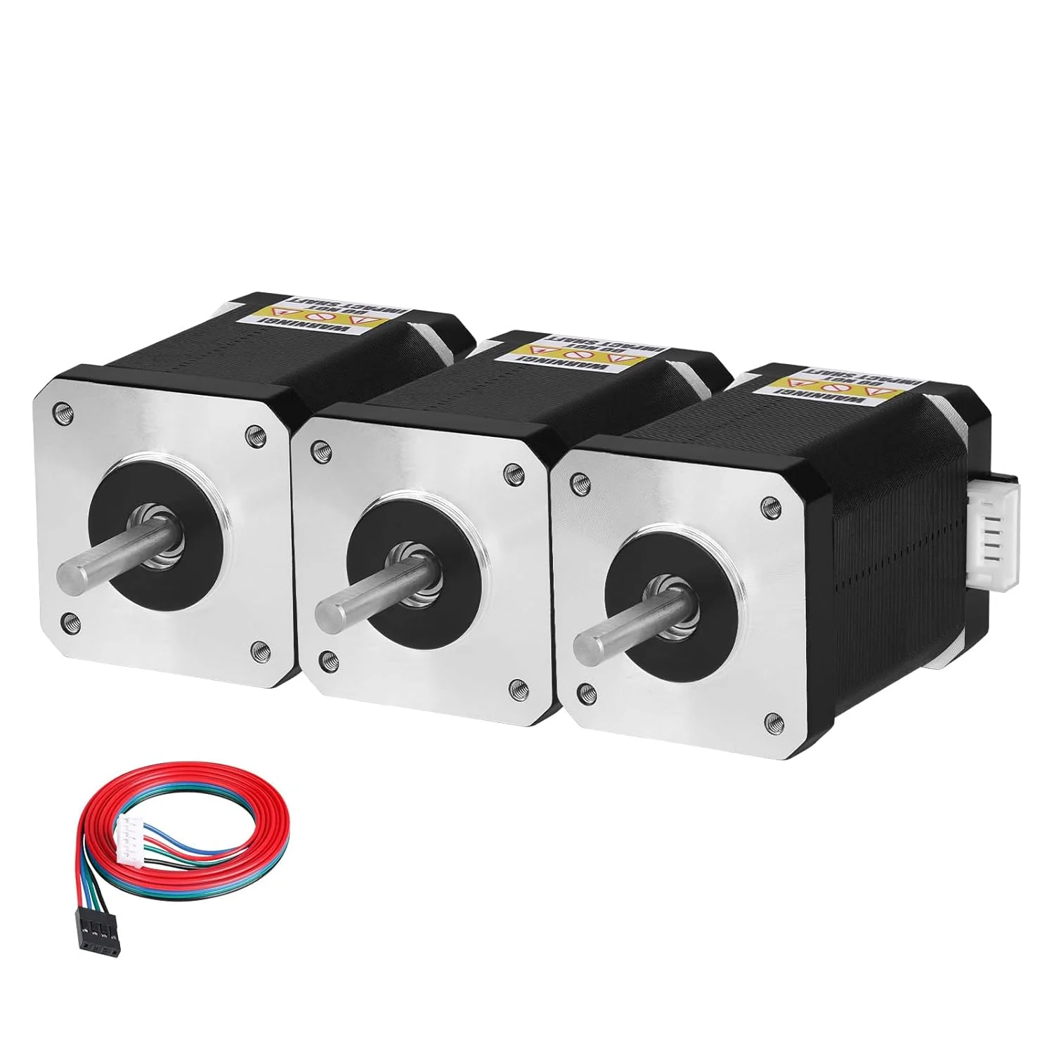 موتور پله ای Nema 17، 1.8 درجه، 2 فاز، گشتاور بالا 0.84Nm (118.95oz·in)، دو قطبی 42x60mm، 2.3A، 1.1Ω، 4 سیمه، شفت 24mm φ5mm، کابل 1 متری موتور پله ای 42 برای پرینتر سه بعدی، ربات DIY، دستگاه CNC، بسته 3 عددی