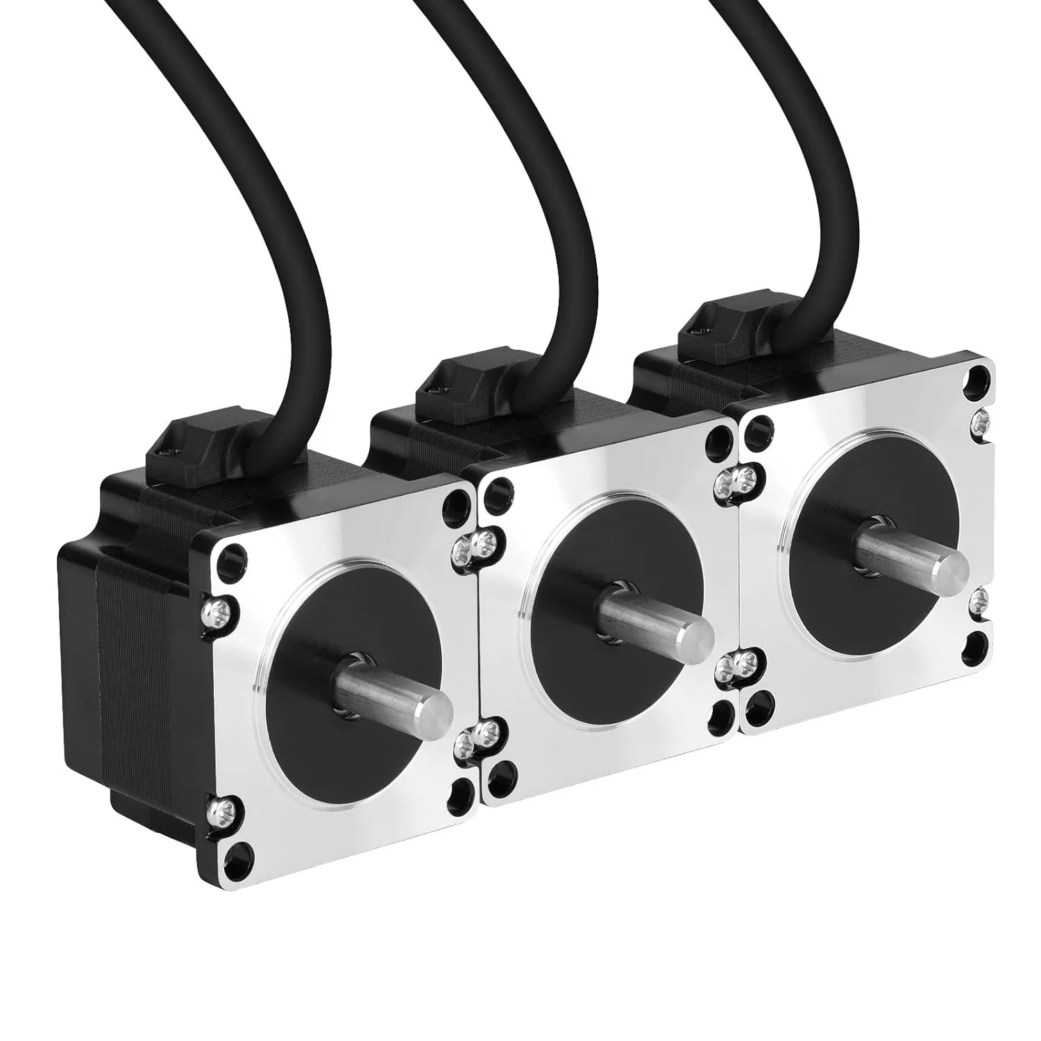 بسته 3 عددی موتور پله ای Nema 23، دو فاز، 1.8 درجه، 0.72 نیوتن متر (101.96 اونس در اینچ)، گشتاور بالا، دو قطبی 41 میلی متر، 2.0 آمپر، 1.6 اهم، 4 سیم، شفت 21 میلی متر φ8 میلی متر، کابل موتور پله ای 57 به طول 1 متر برای دستگاه CNC، پرینتر سه بعدی، ربات DIY.