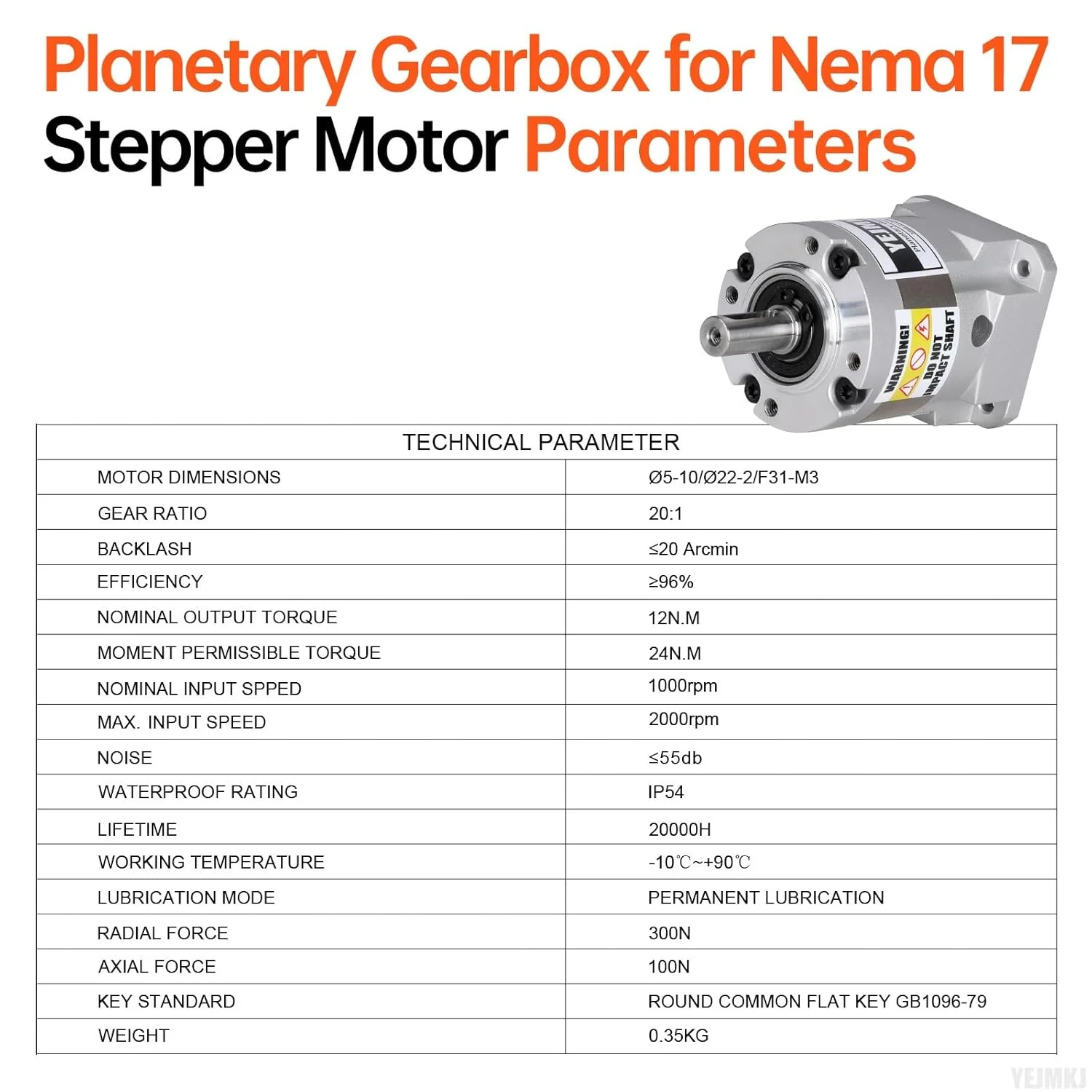 گیربکس سیاره ای با نسبت 20:1 برای موتور پله ای Nema 17، اندازه 42-51 میلی متر، لقی 20 Arcmi، شفت ورودی 10.8 میلی متر φ5 میلی متر، کاهنده سیاره ای برای موتور پله ای 86 به همراه 4 پیچ، 2 دوشاخه، 1 کلید برای CNC، پرینتر سه بعدی و تراش