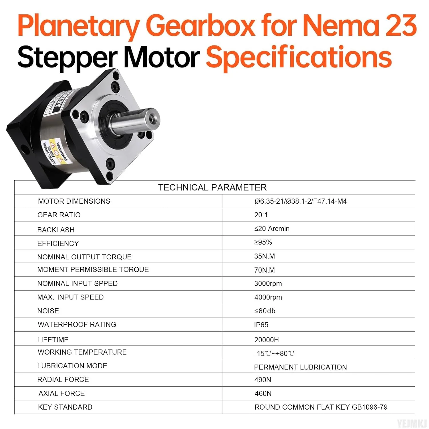 گیربکس سیاره ای با نسبت 20:1 برای موتور پله ای Nema 23، اندازه 57-83 میلی متر، لقی 15 دقیقه قوس، شفت ورودی 21 میلی متر φ6.35 میلی متر، کاهنده سیاره ای برای موتور پله ای 57، شامل 4 پیچ، 2 دوشاخه، 1 کلید، مناسب برای CNC، پرینتر سه بعدی و تراش