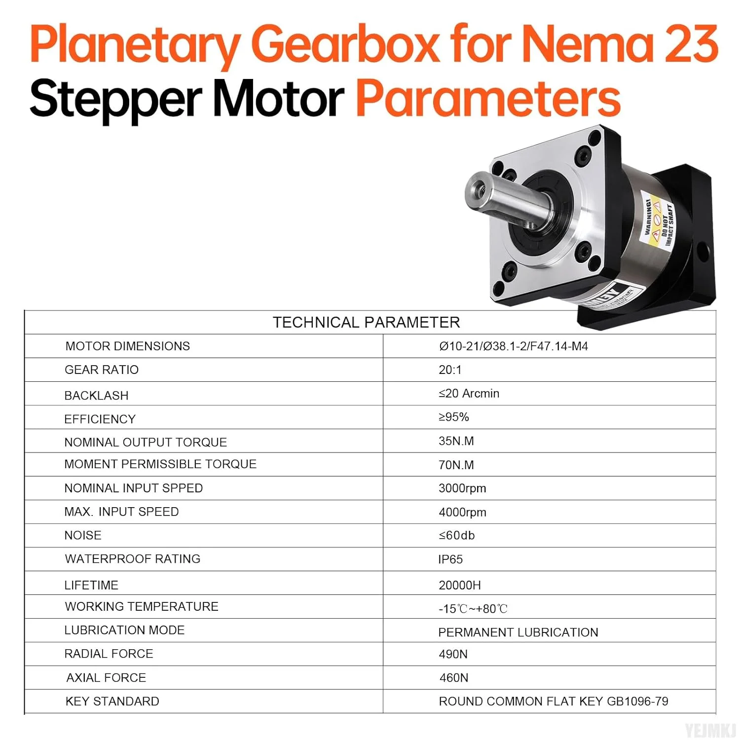 گیربکس سیاره ای با نسبت 20:1 برای موتور پله ای Nema 23، اندازه 57-83 میلی متر، لقی 20 دقیقه قوس، شفت ورودی 21 میلی متر φ10 میلی متر، کاهنده سیاره ای برای موتور پله ای 57 شامل 4 پیچ، 2 دوشاخه، 1 کلید CNC پرینتر سه بعدی تراش