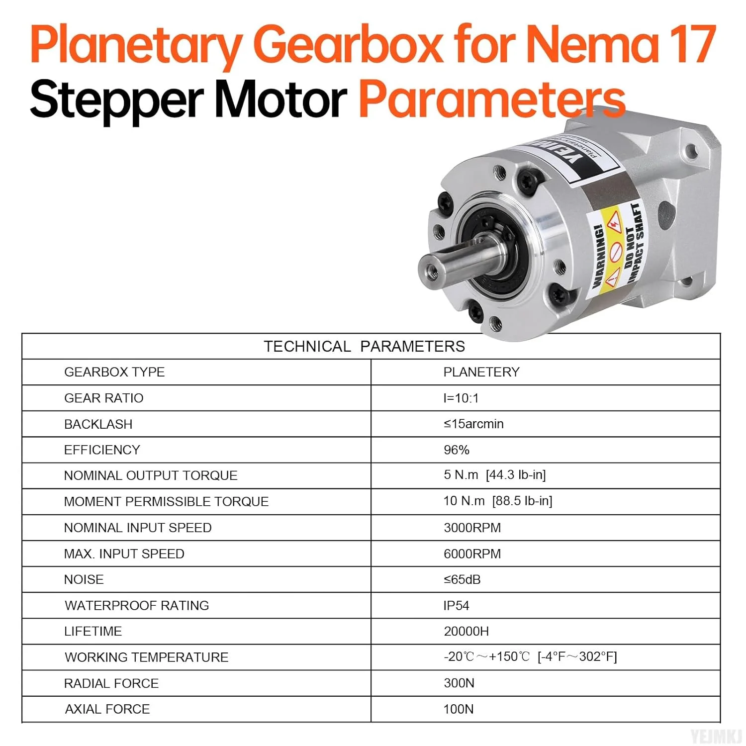 گیربکس سیاره ای با نسبت 10:1 برای موتور پله ای Nema 17، اندازه 42-55 میلی متر، لقی 15 دقیقه قوس، شفت ورودی 25.5 میلی متر φ5 میلی متر، کاهنده سیاره ای برای موتور پله ای 42، شامل 4 پیچ، 2 دوشاخه، 1 کلید، مناسب برای CNC، پرینتر سه بعدی و پروژه های DIY