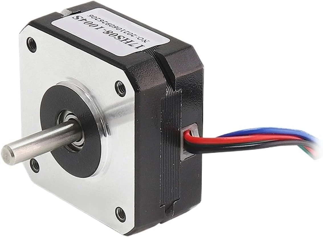 ۱ عدد موتور پله ای ۱۷، ۲۰ میلی متر، ۱ آمپر، ۱۶N.cm، موتور پله ای Nema17، ۴ سیم، ۱۷HS08-1004S، موتور کوچک و کوتاه برای اکسترودر، موتور پرینتر سه بعدی (۱ عدد ۱۷HS08-1004S)