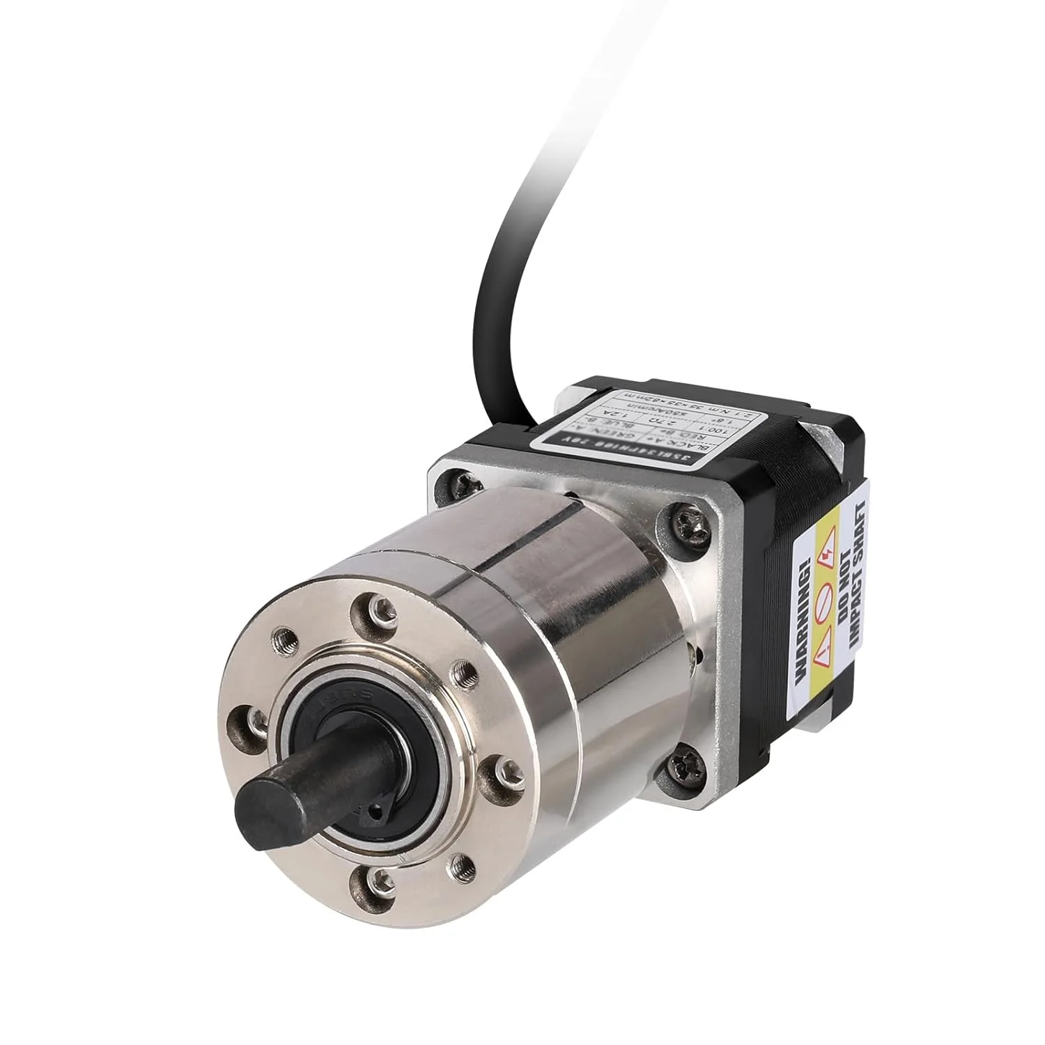 موتور پله‌ای Nema 14 با گیربکس سیاره‌ای یکپارچه با نسبت 10:1، 1.8 درجه، 2 فاز، گشتاور بالا 0.26 نیوتن‌متر (36.82 اونس·اینچ)، دو قطبی 1.2 آمپر، 2.7 اهم، 73 میلی‌متر، 4 سیم، شفت 20 میلی‌متر φ8 میلی‌متر، کابل 1 متری، مناسب برای پرینتر سه بعدی، DIY و CNC