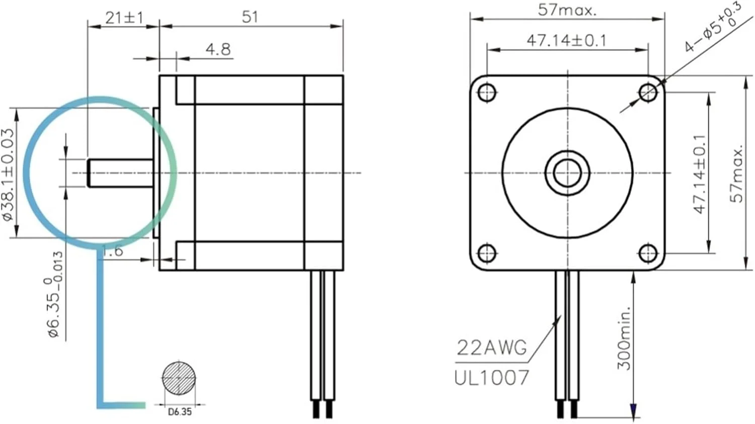 موتور پله ای NEMA23 مدل 57X51mm با جریان 2.8 آمپر و گشتاور 1.1 نیوتن متر، مناسب برای دستگاه های فرز، حکاکی، روتر و پرینتر سه بعدی