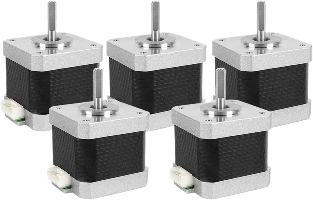 موتور پله ای Nema17، فلنج 42 میلی متری، 42N.cm، 4 سیم، 1.5 آمپر، موتور پله ای 2 فاز Nema 17 برای کیت دستگاه حکاکی پرینتر سه بعدی (1 عدد Nema17 (0.42Nm))