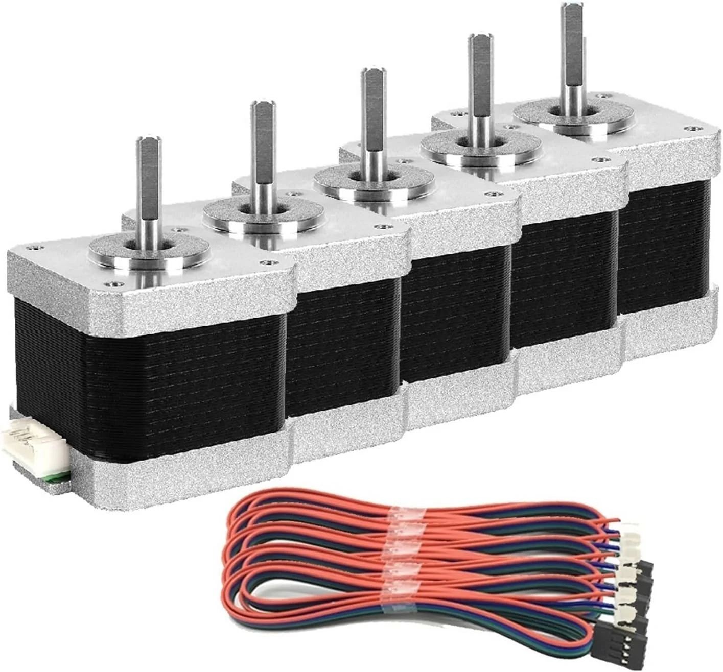موتورهای پله ای Nema17 فلنج 42 میلی متری 28N.cm 4 سیم 1.2 آمپر 2 فاز Nema 17 برای کیت ماشین حکاکی پرینتر سه بعدی (1 عدد Nema17(0.28Nm))