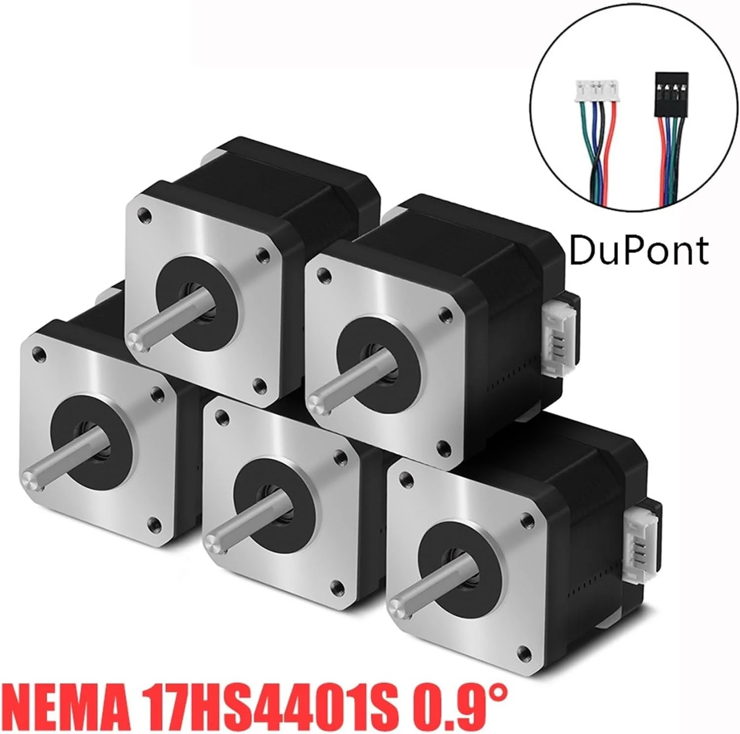 موتور پله ای Nema17 موتور 42 مدل 42BYGH 1.3A 38mm 17HS4401 17HS4401S مقدار پالس 0.9 موتور 4 سیم برای پرینتر سه بعدی (2 عدد)