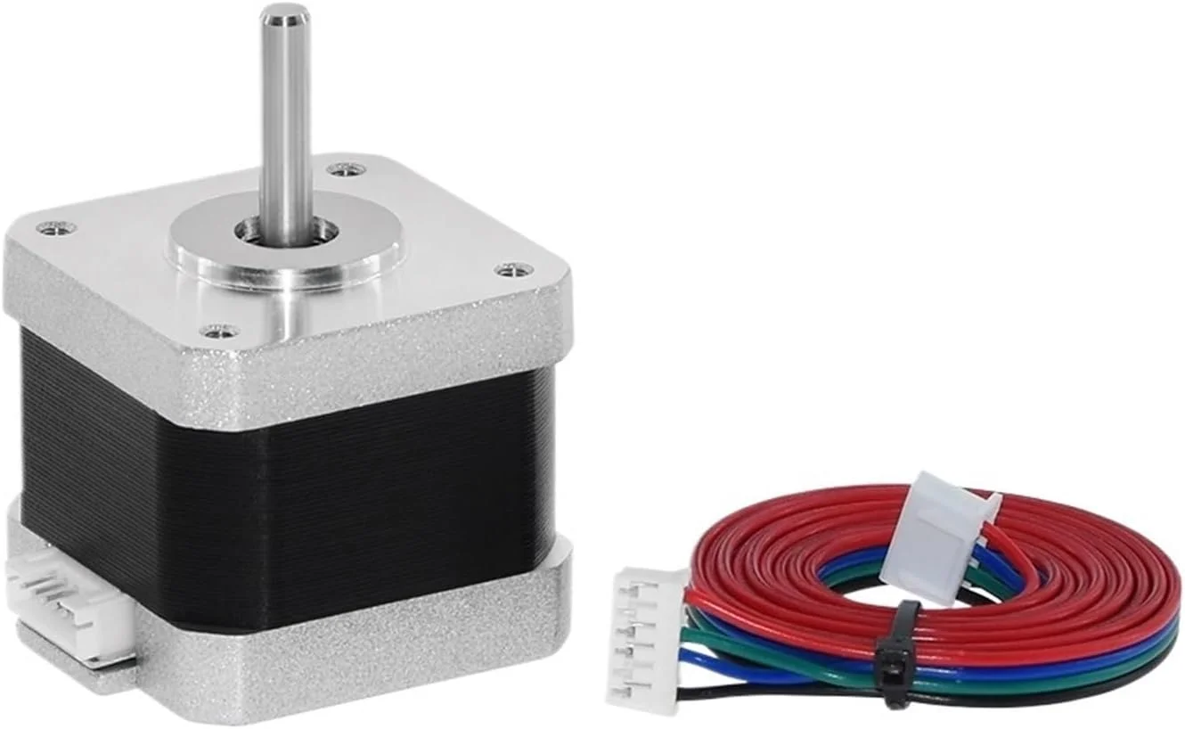 موتور پله ای Nema 17 مدل 42 با 4 سیم مدل 17HS4401 NEMA17 42BYGH 1.5A به همراه سیم Dupont برای قطعات پرینتر سه بعدی (2 عدد، 17HS4401S)