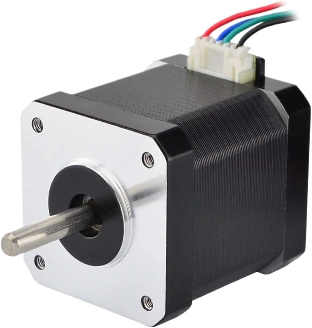 موتور پله ای Nema 17، 45Ncm، 4 سیم، 1.68 آمپر، 42x48 میلی متر، موتور 42، کابل 1 متری، پرینتر سه بعدی، ربات