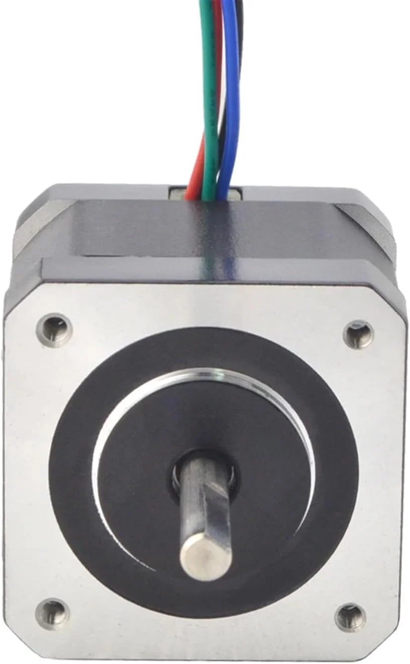 موتور پله ای Nema 17 با زاویه گام 0.9 درجه، گشتاور 32Ncm، جریان 1.68A، 4 سیم، طول 39mm، مناسب برای موتورهای XYZ پرینتر سه بعدی