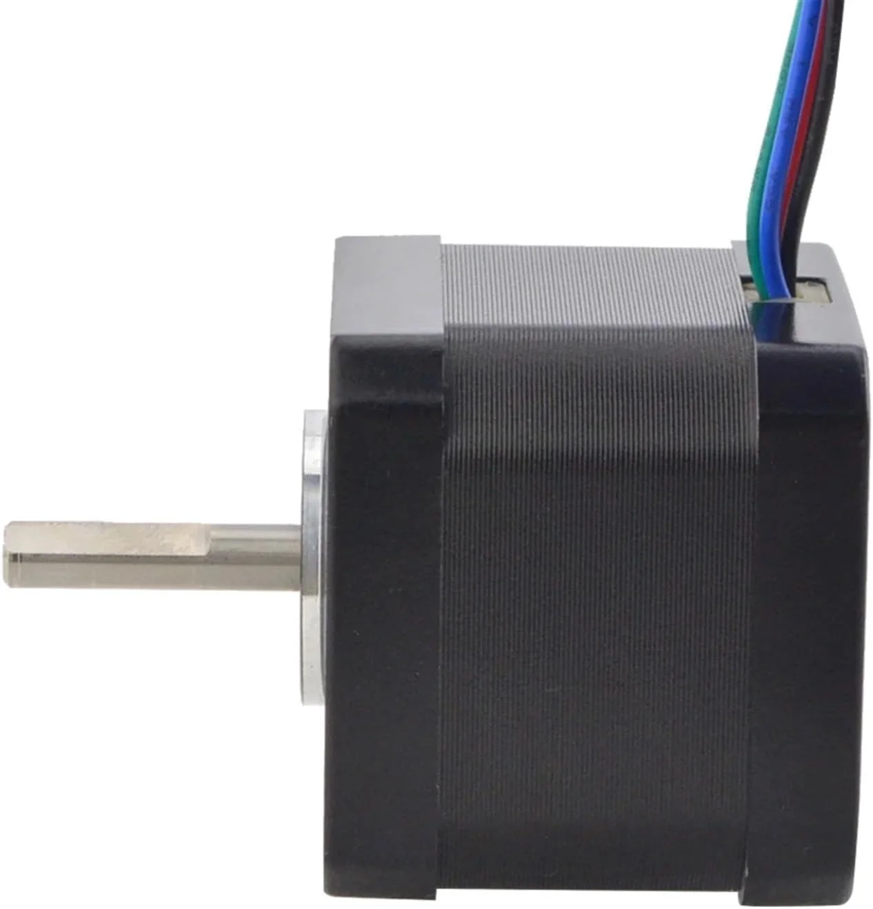 موتور پله ای Nema 17 با زاویه گام 0.9 درجه، گشتاور 32Ncm، جریان 1.68A، 4 سیم، طول 39mm، مناسب برای موتورهای XYZ پرینتر سه بعدی