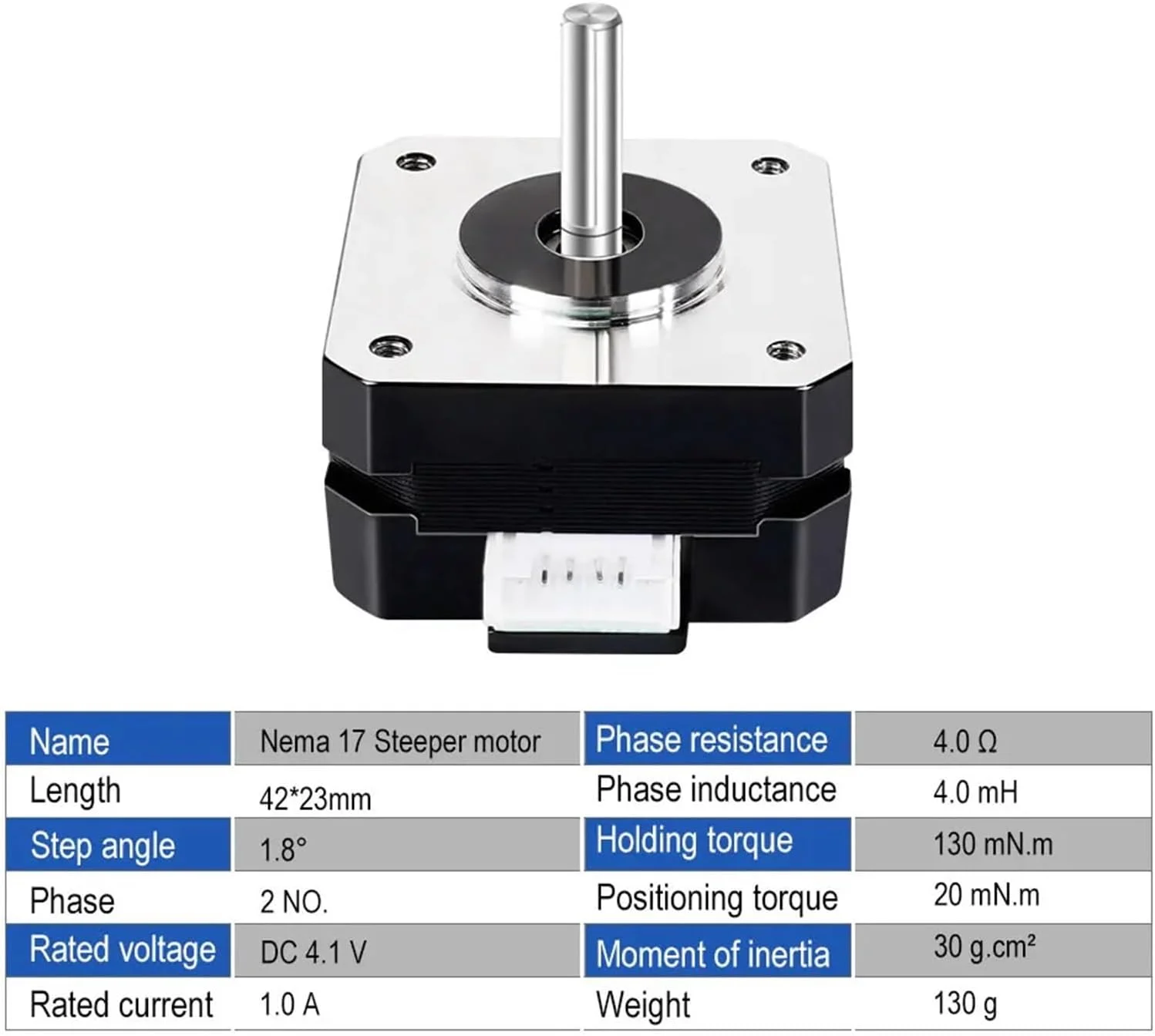 موتور پله ای Nema 17 برای پرینتر سه بعدی، ارتفاع 23 میلی متر، PH-06AWJ 42 به همراه کابل XH2.54 (فقط موتور)