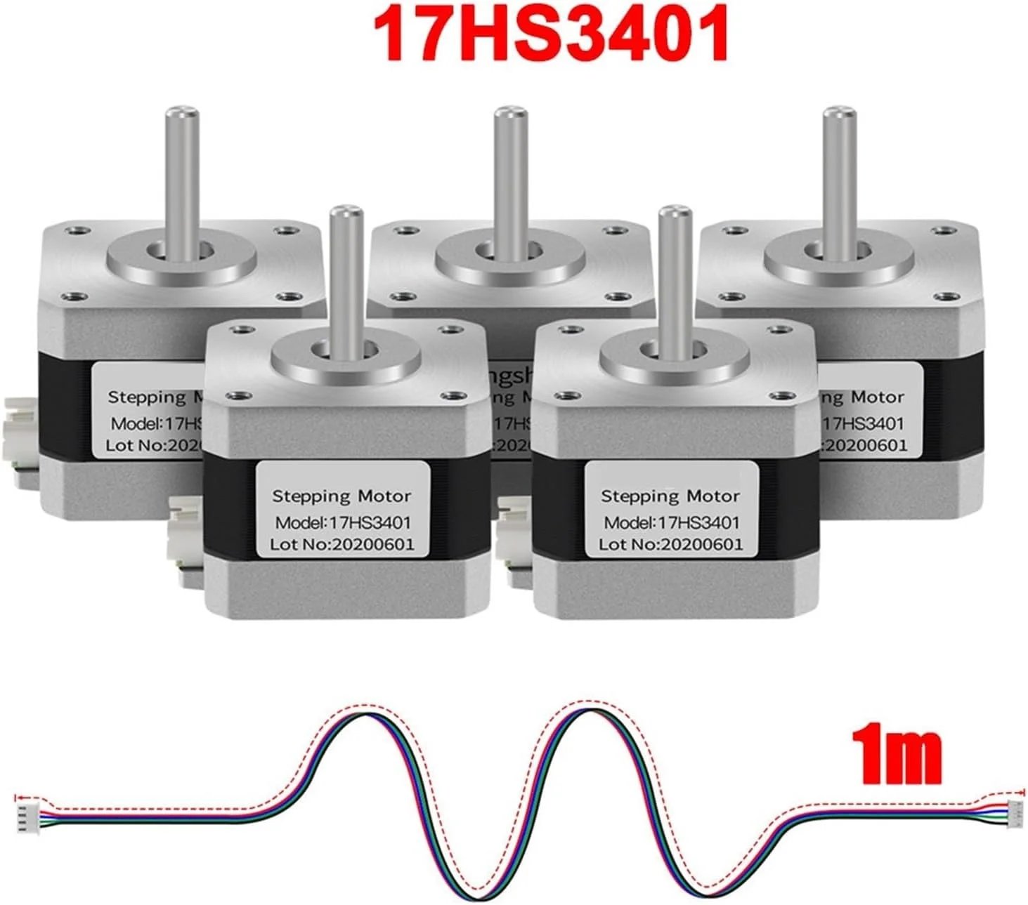 موتور پله ای Nema17 17HS3401 برای اکسترودر 4 سیمه Nema 42 موتور 12V/24V پرینتر سه بعدی برای قطعه پرینتر سه بعدی (17HS3401S-DuPont, 2 عدد) موتور پله ای Nema17 17HS3401 برای اکسترودر 4 سیمه Nema 42 موتور 12V/24V پرینتر سه بعدی برای قطعه پرینتر سه بعدی (17HS3401S-DuPont, 2 عدد)