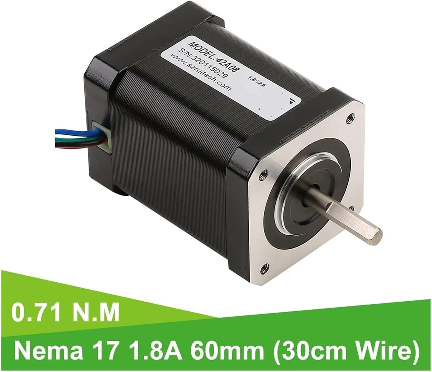 موتور پرینتر سه بعدی VOREAL Nema 17، 7.1 کیلوگرم سانتی متر، 0.71 نیوتن متر، موتور پله ای 4 سیم برای بازوی ربات چاپ (سایز: 1 عدد 42A08)