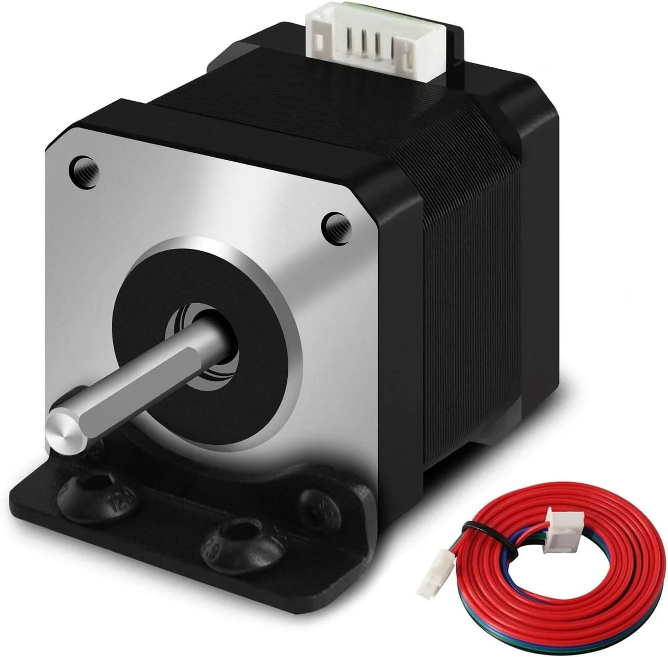 موتور پله‌ای Nema 17 مدل 42 VOREAL، 1.5 آمپر، 17HS4401S با گشتاور بالا، 40 میلی‌متر، 42BYGH، 4 سیم با کانکتور 1 متری، مناسب برای CNC DIY، موتور پرینتر سه بعدی (سایز: 1 عدد 17HS4401S)